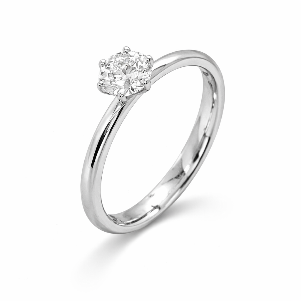 Anello solitario Diva 0.30 ct in oro bianco e diamante GIA Bertignoll 