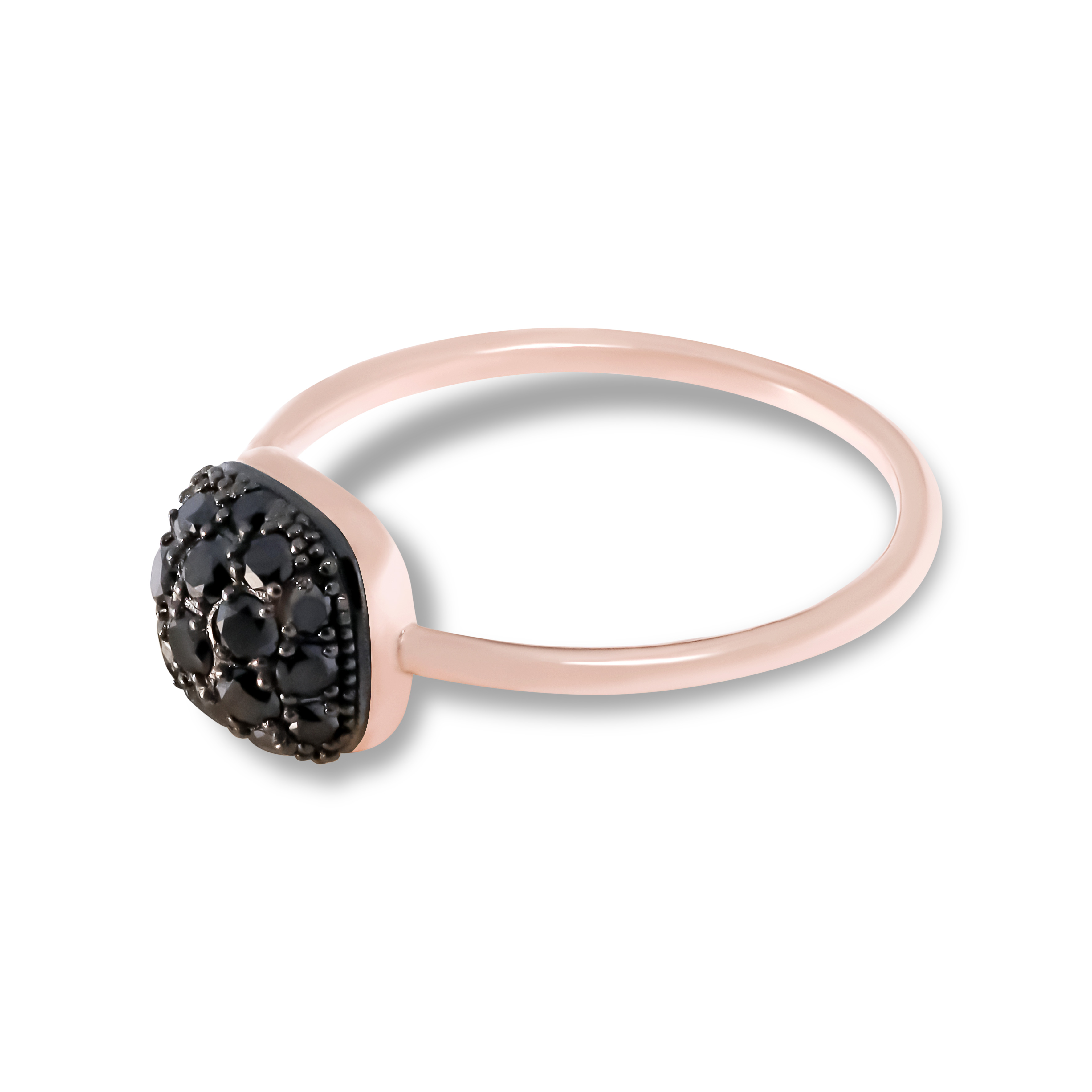 Anello Fiore diamanti neri 