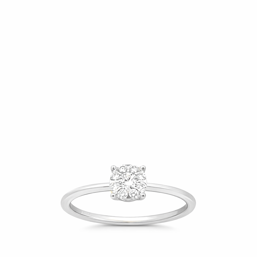 Anello Halo in oro bianco e diamanti Bertignoll  