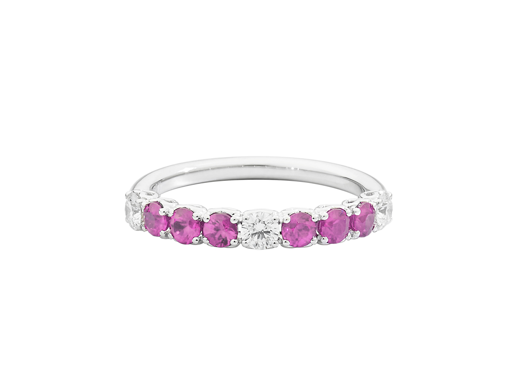 Anello mezzogiro Recarlo Chrome zaffiri e diamanti 