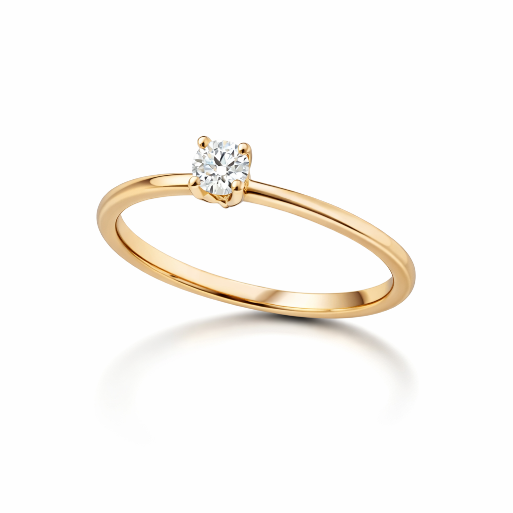 Anello solitario DIVA in oro giallo e diamante Bertignoll  