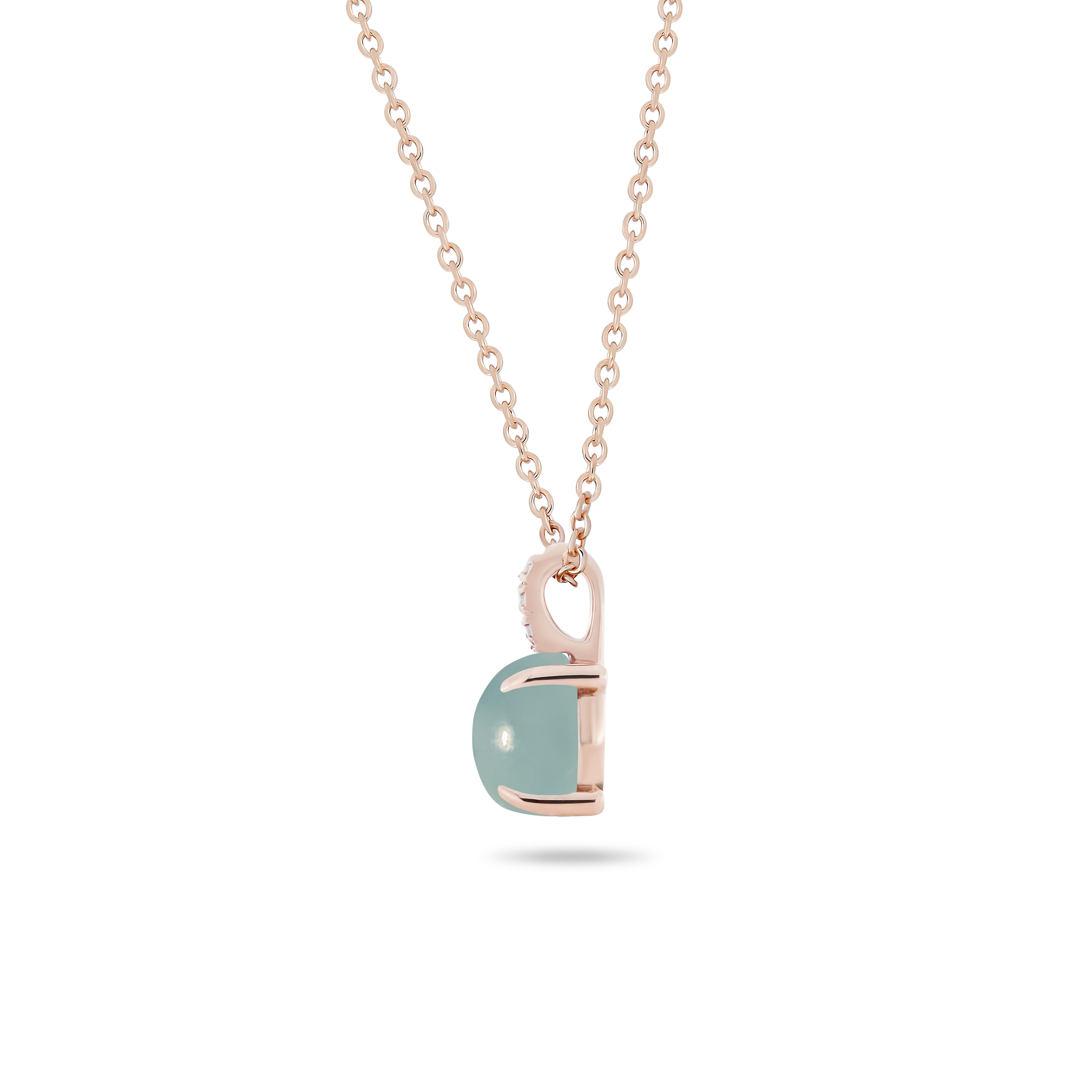 Kette Fiore Candy mit Aquamarin Anhänger und Diamanten