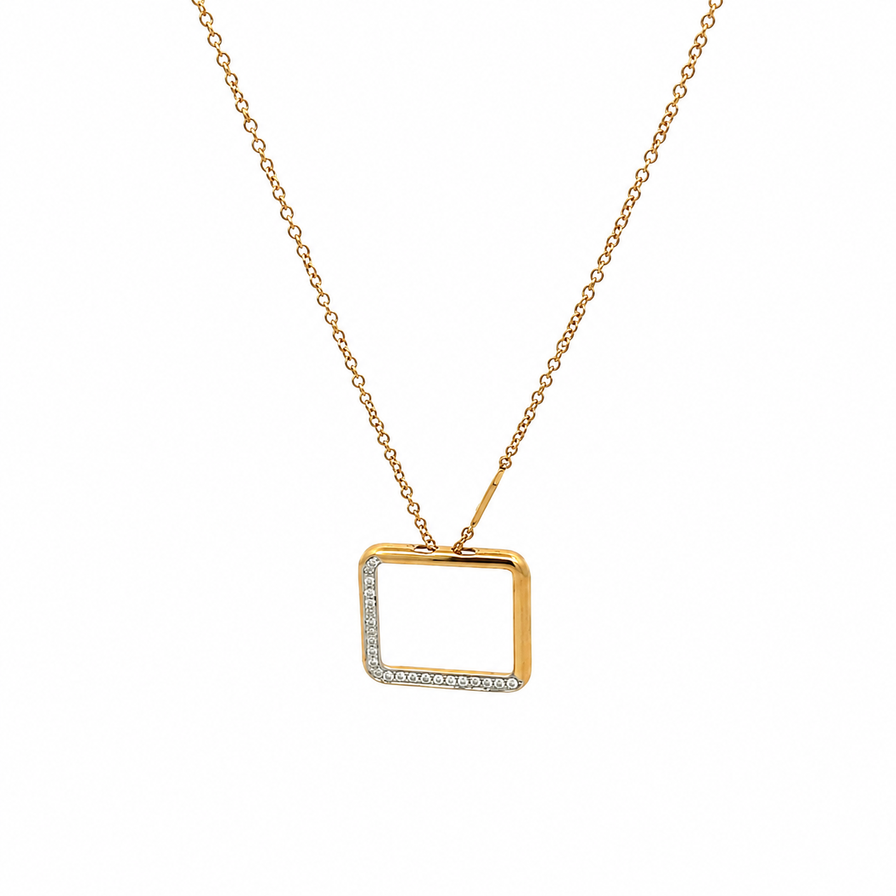 Collana in oro giallo con pendendete geometrico Bertignoll    