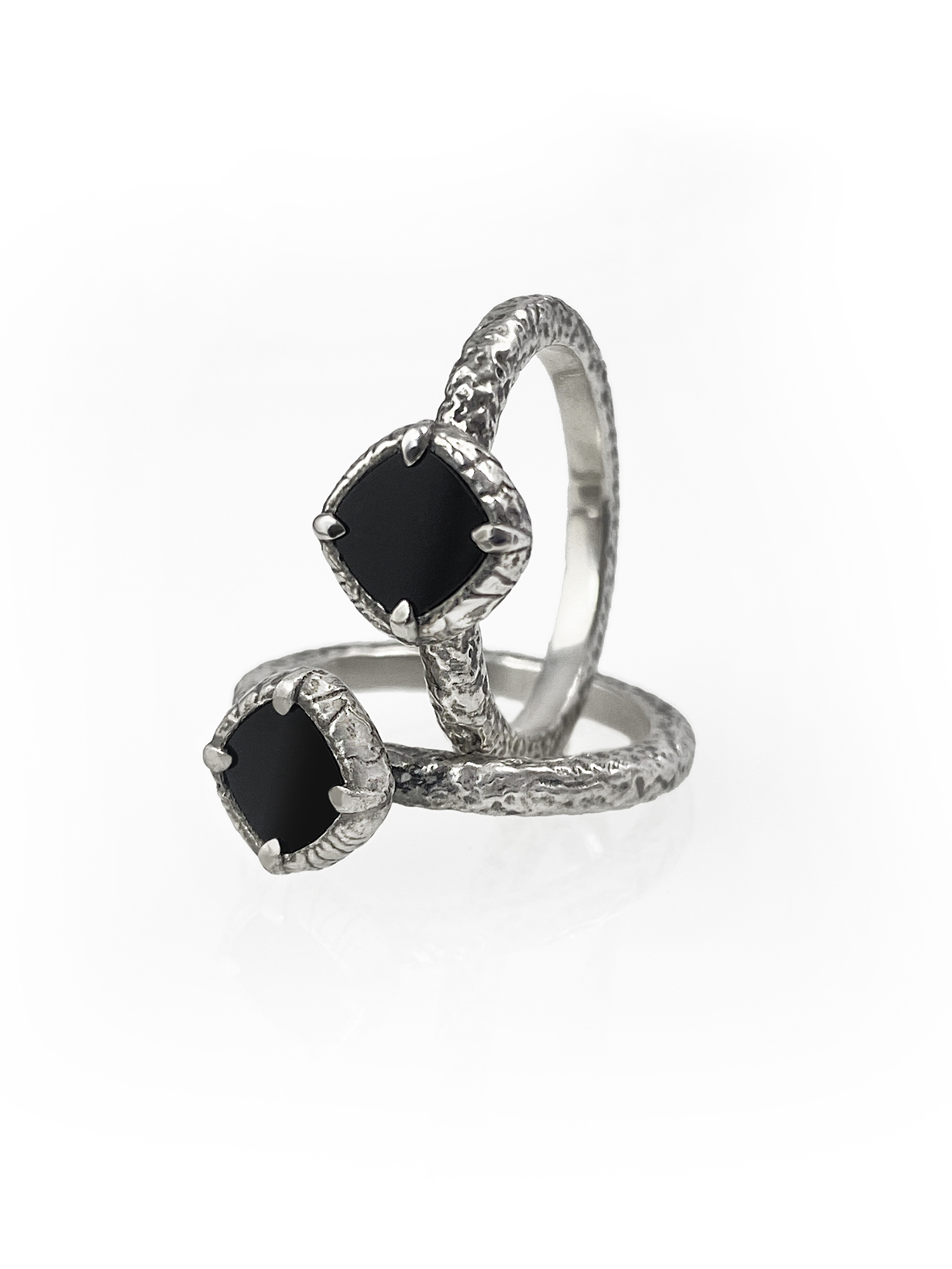 OSKURA Solitär Ring aus schwarzem Onyx