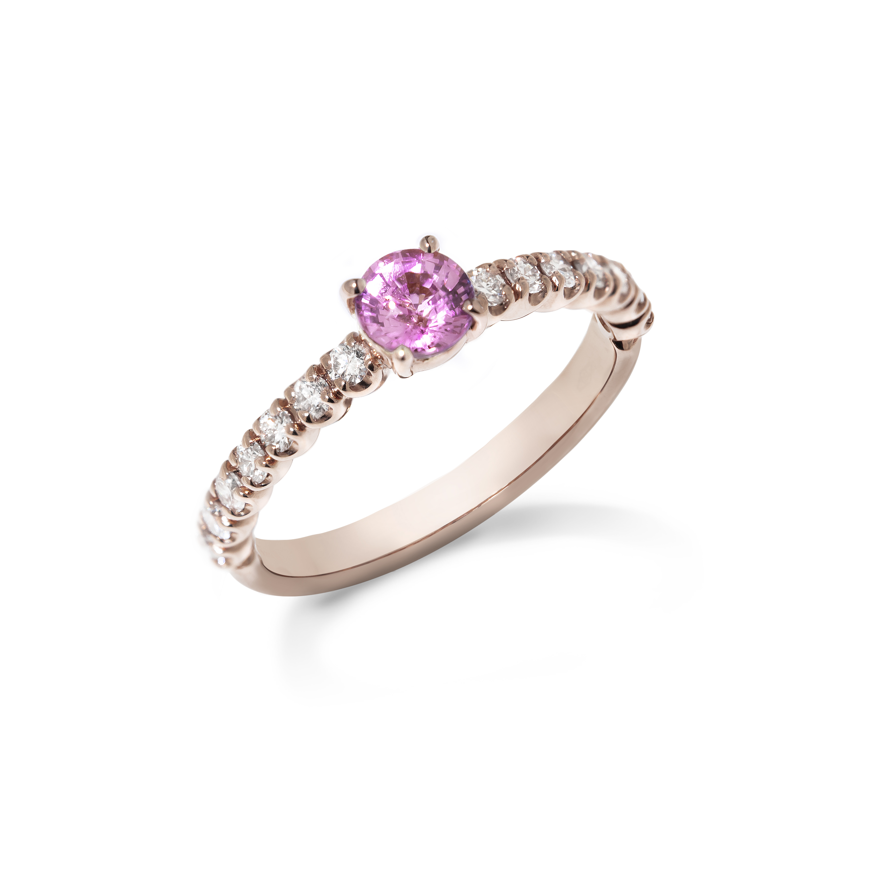 Ring Fiore Archetti rosa Saphir und weisse Diamanten 