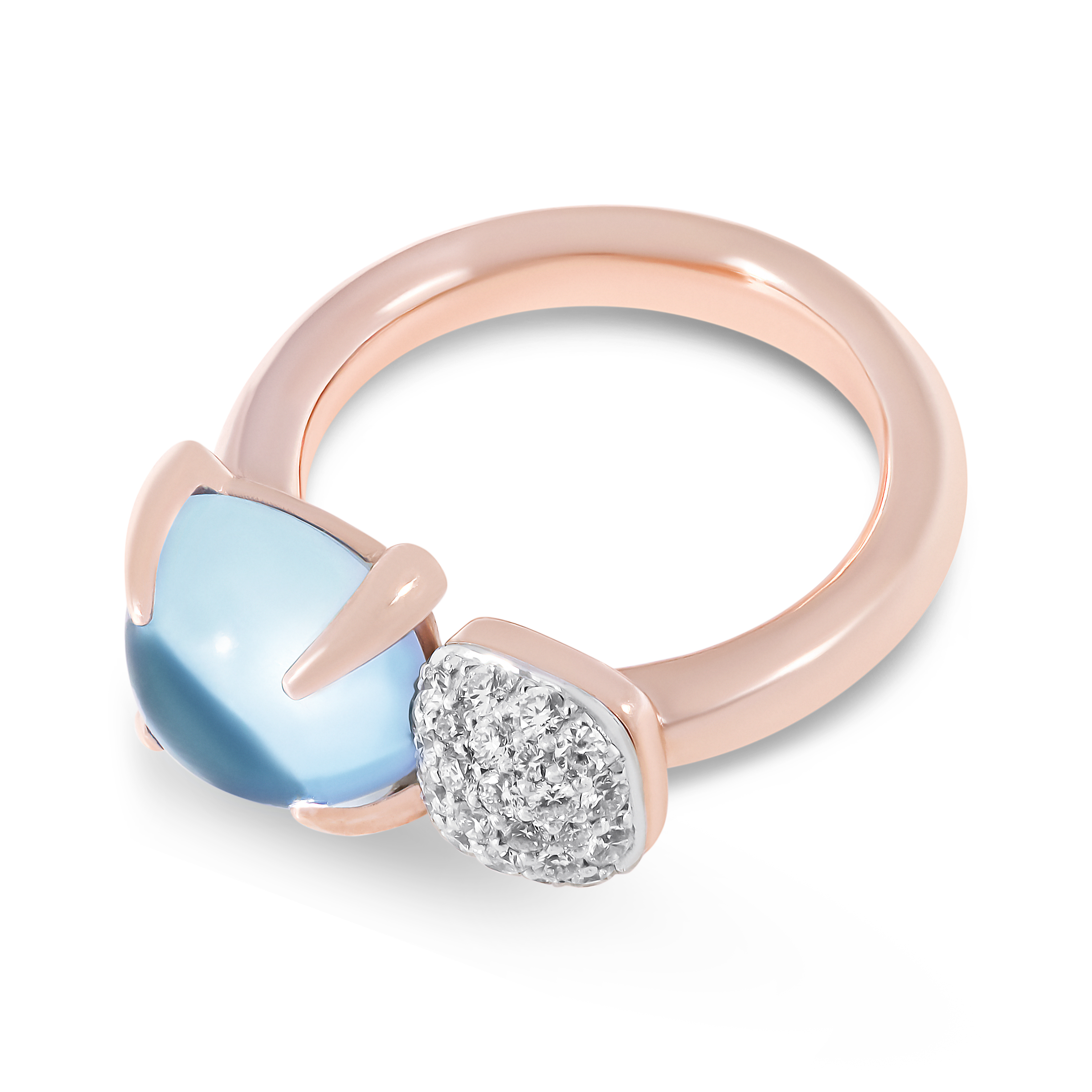 Anello Candy in oro rosé e topazio e diamanti di Fiore   