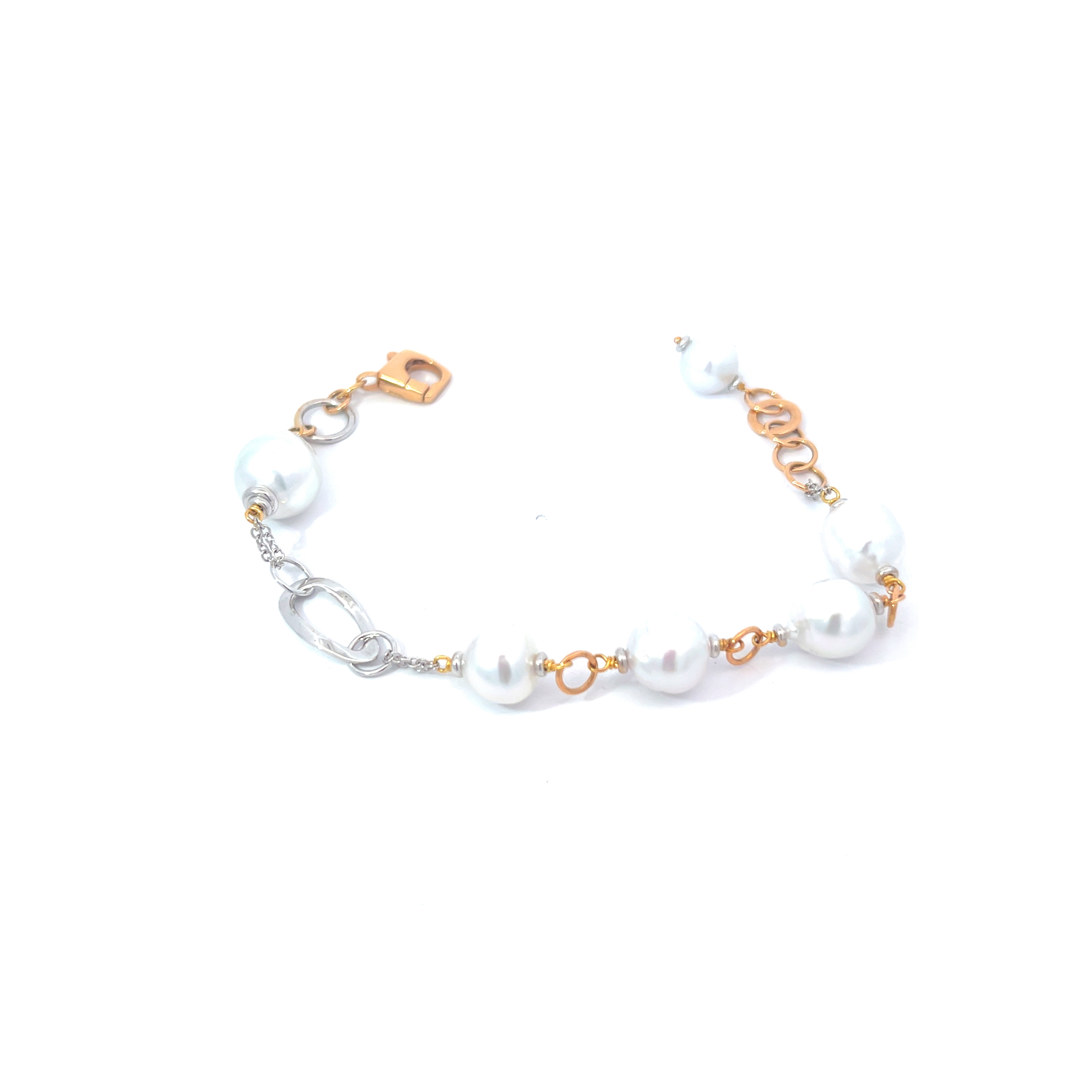 Armband mit australische Perlen in Rosé und Weißgold Silvia Kelly  