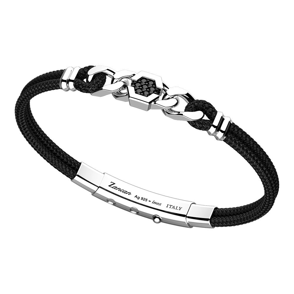Armband Zancan Metropolitan in Silber mit schwarzen Spinell