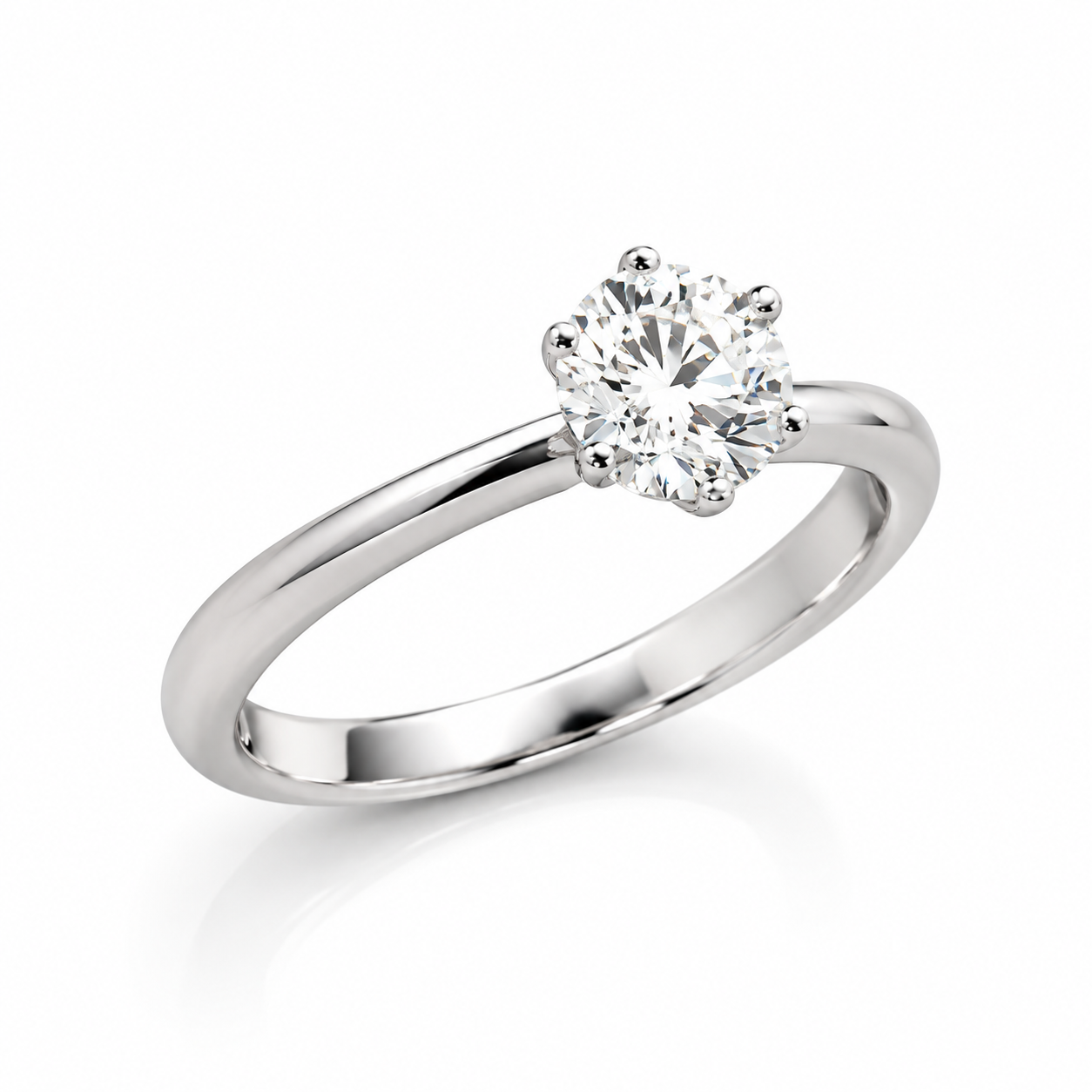 Anello solitario DIVA in oro bianco e diamante GIA 0.56 Bertignoll   