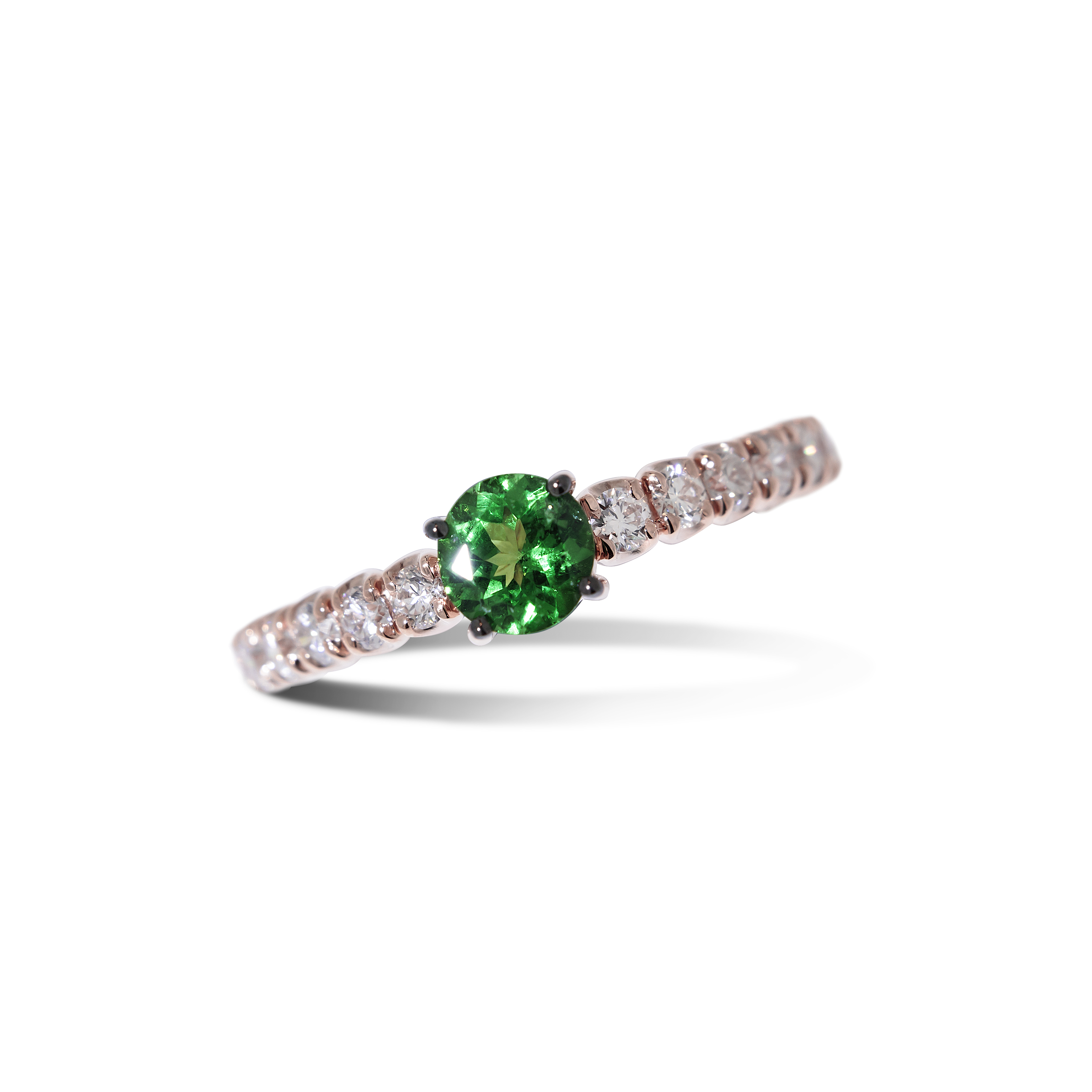 Ring Fiore Archetti Tsavorite und weisse Diamanten 
