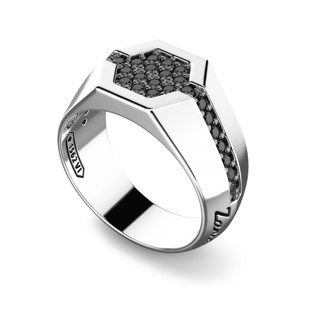 Ring Zancan in Silber mit schwarze Spinell