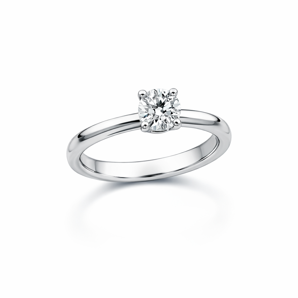 Anello solitario DIVA in oro bianco e diamante GIA Bertignoll  