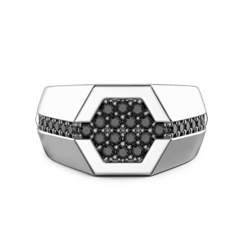 Ring Zancan in Silber mit schwarze Spinell