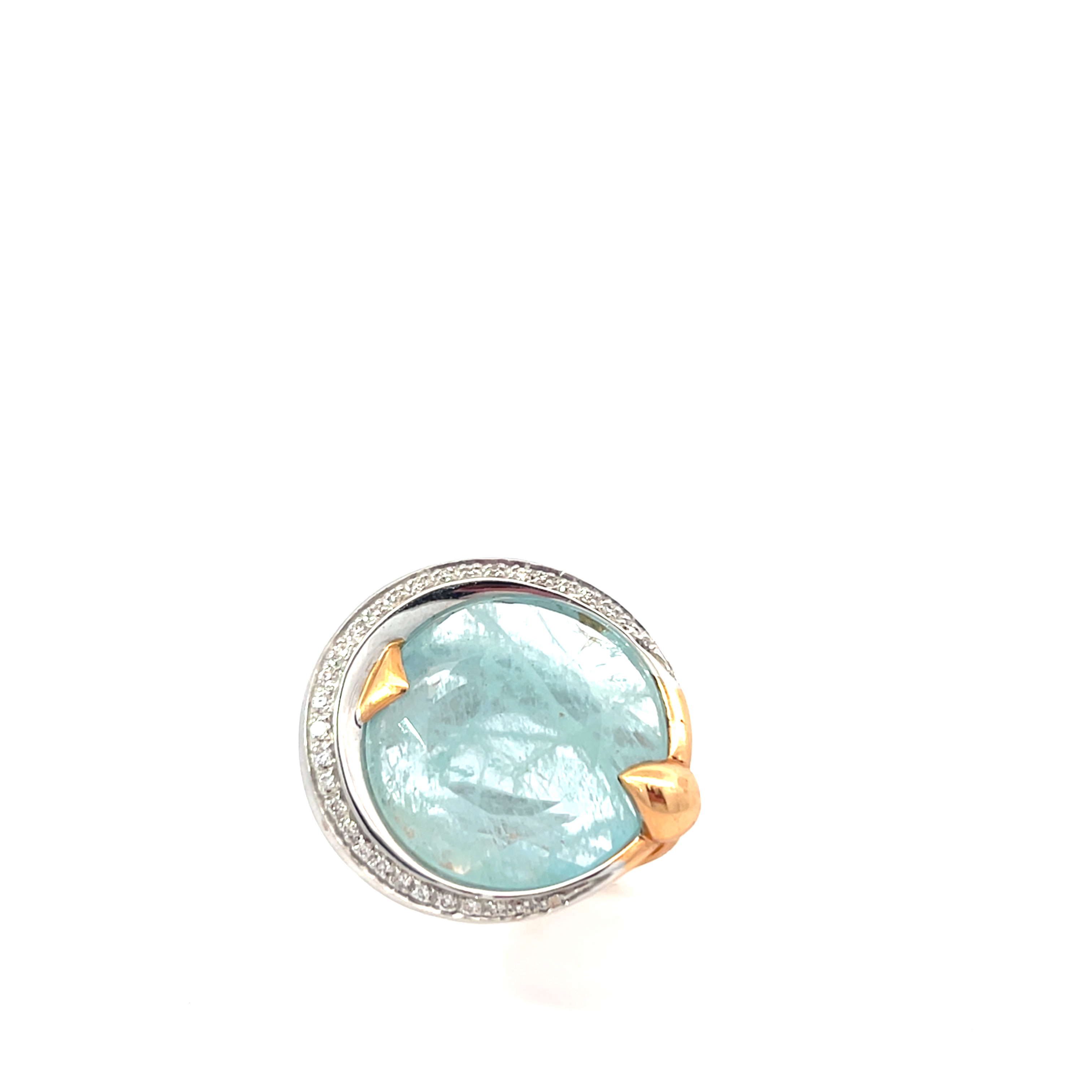 Anello Flat acquamarina e diamanti Silvia Kelly   