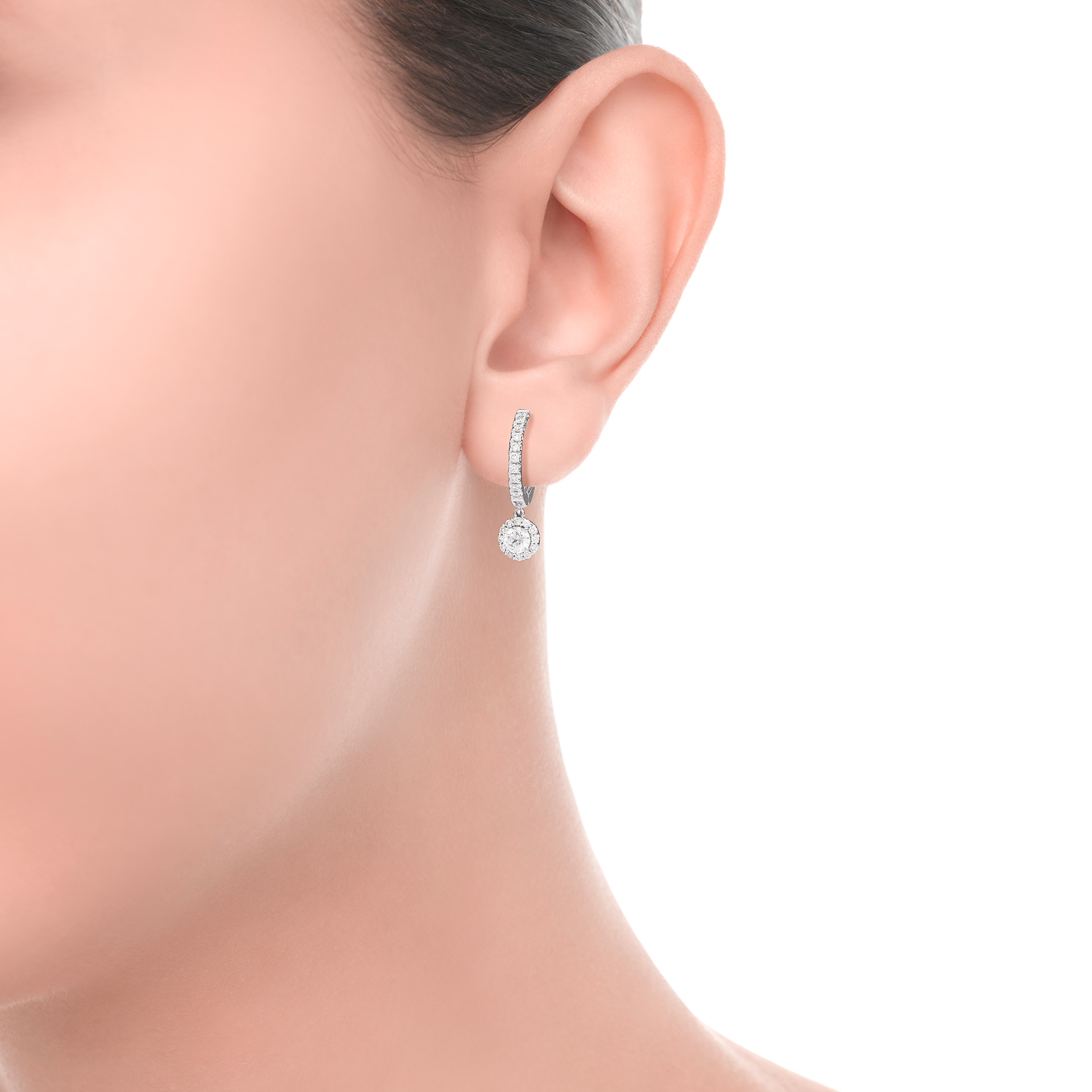 Orecchini Recarlo Halo Anniversary 0.64 ct 