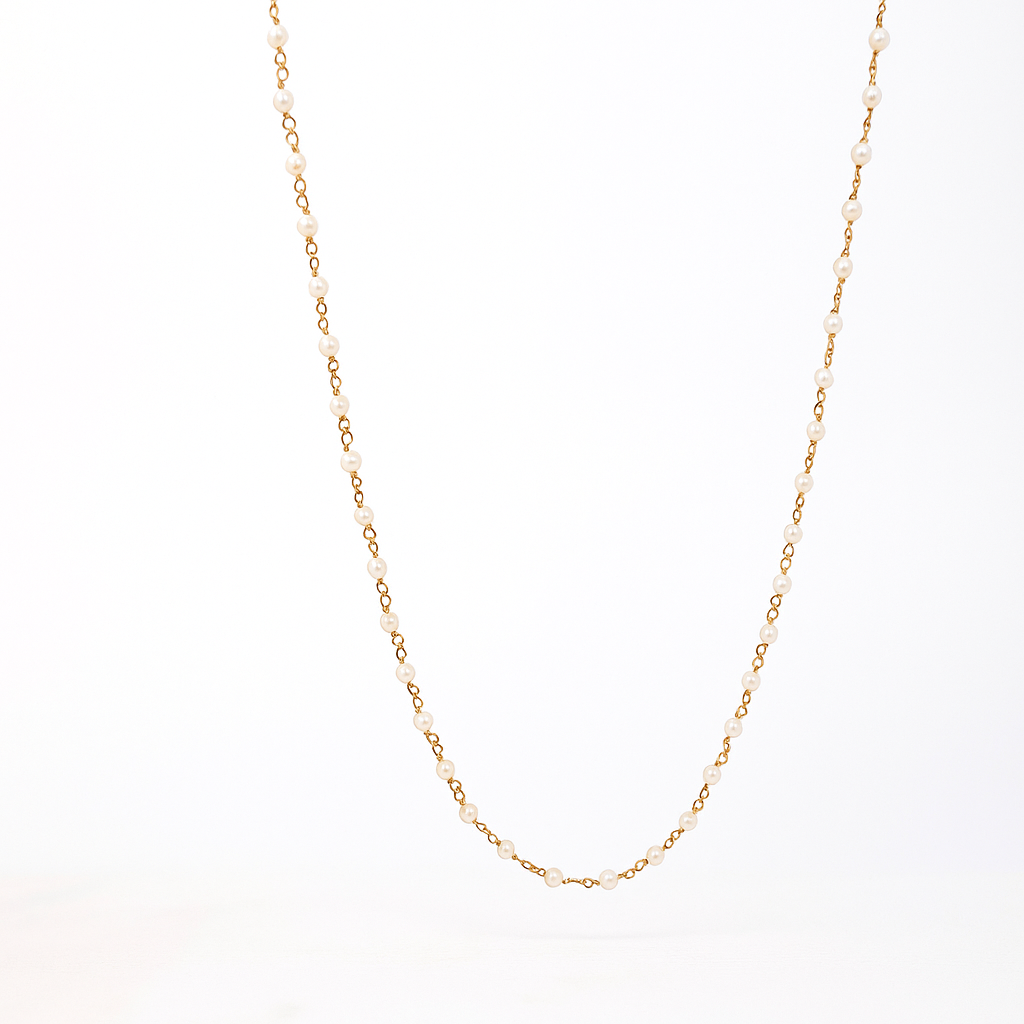 Halskette mit Zuchtperlen und Gelbgold Ticchi Gioielli   