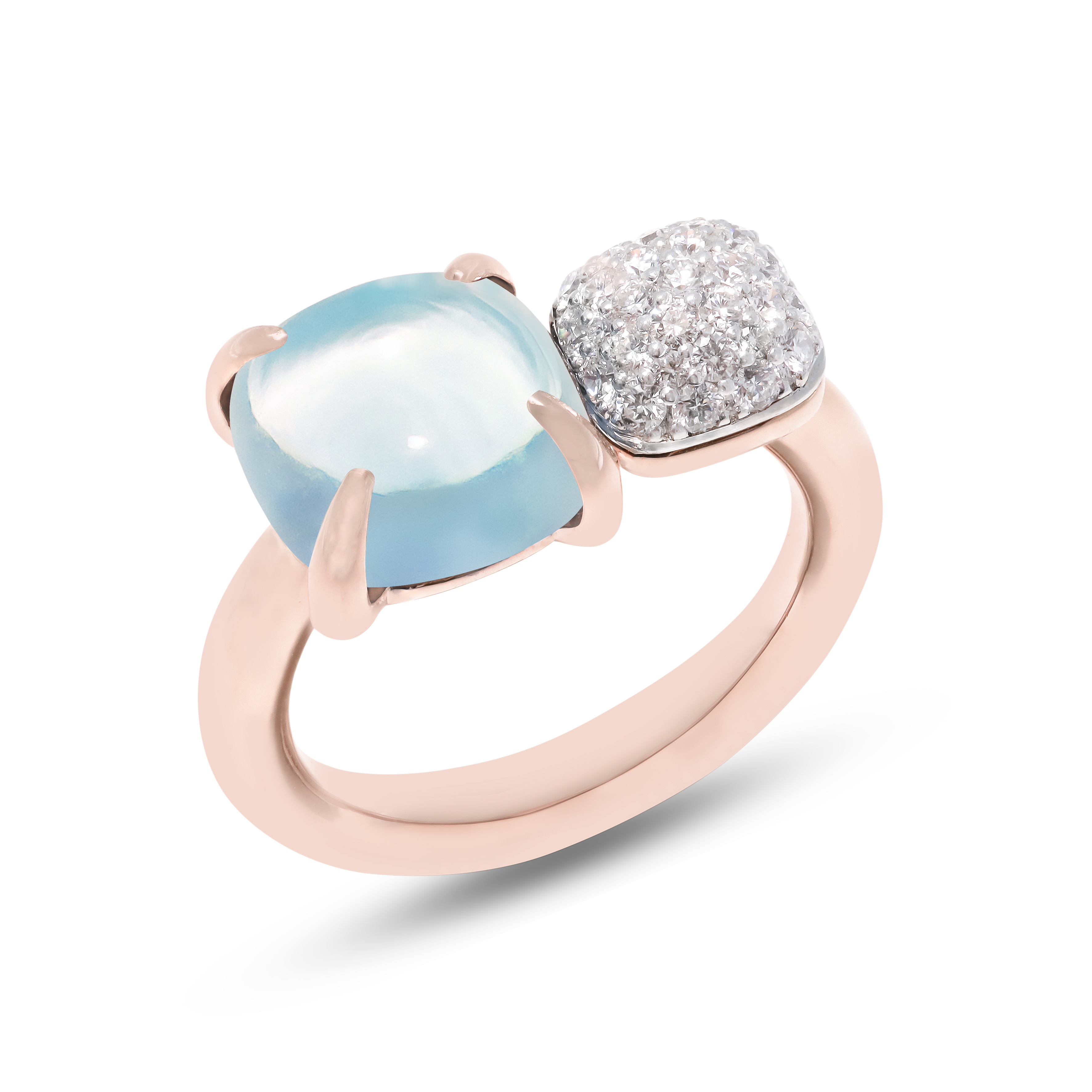 Anello Candy in oro rosé e topazio e diamanti di Fiore   