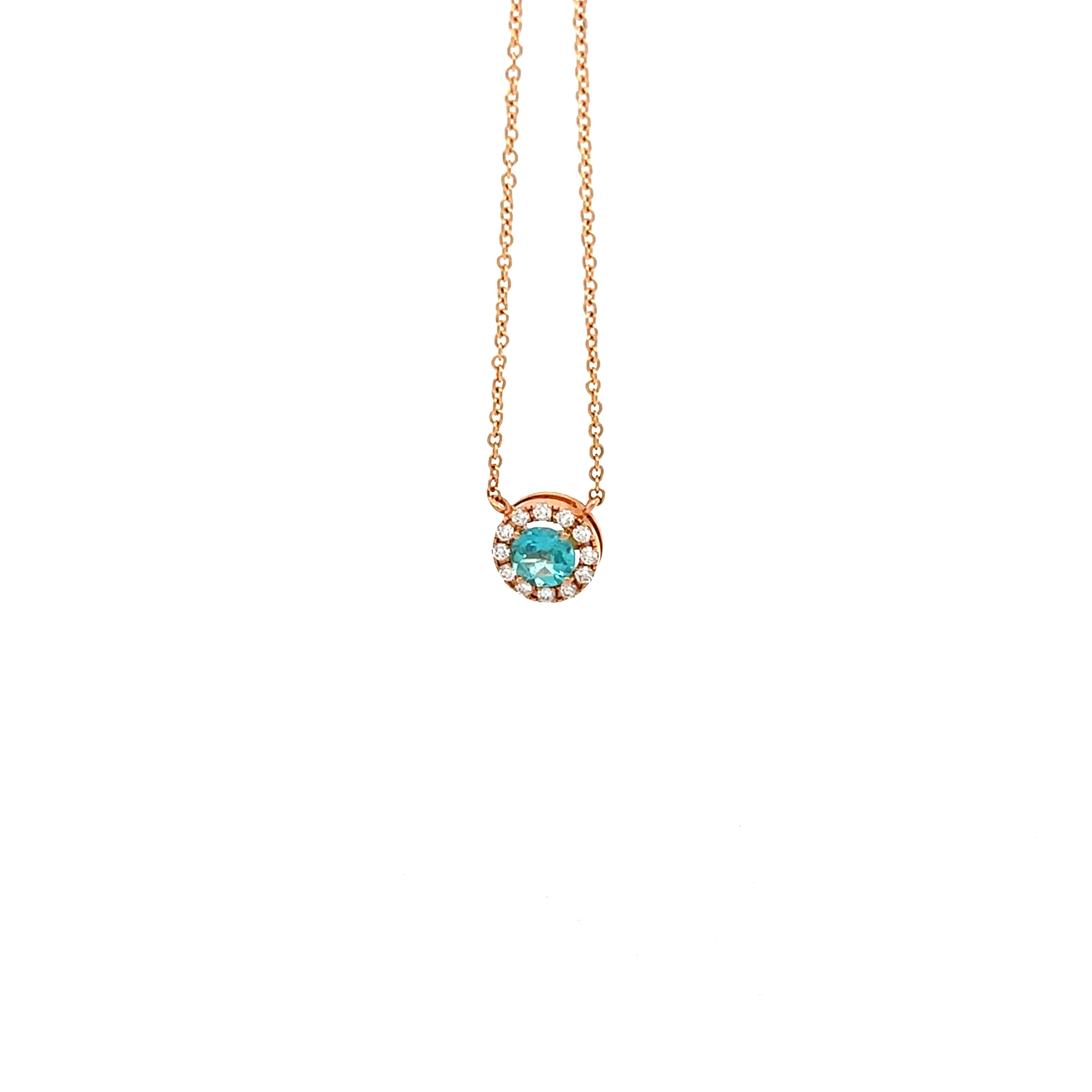 Catena con pendente apatito e diamanti in oro rosé Bertignoll 