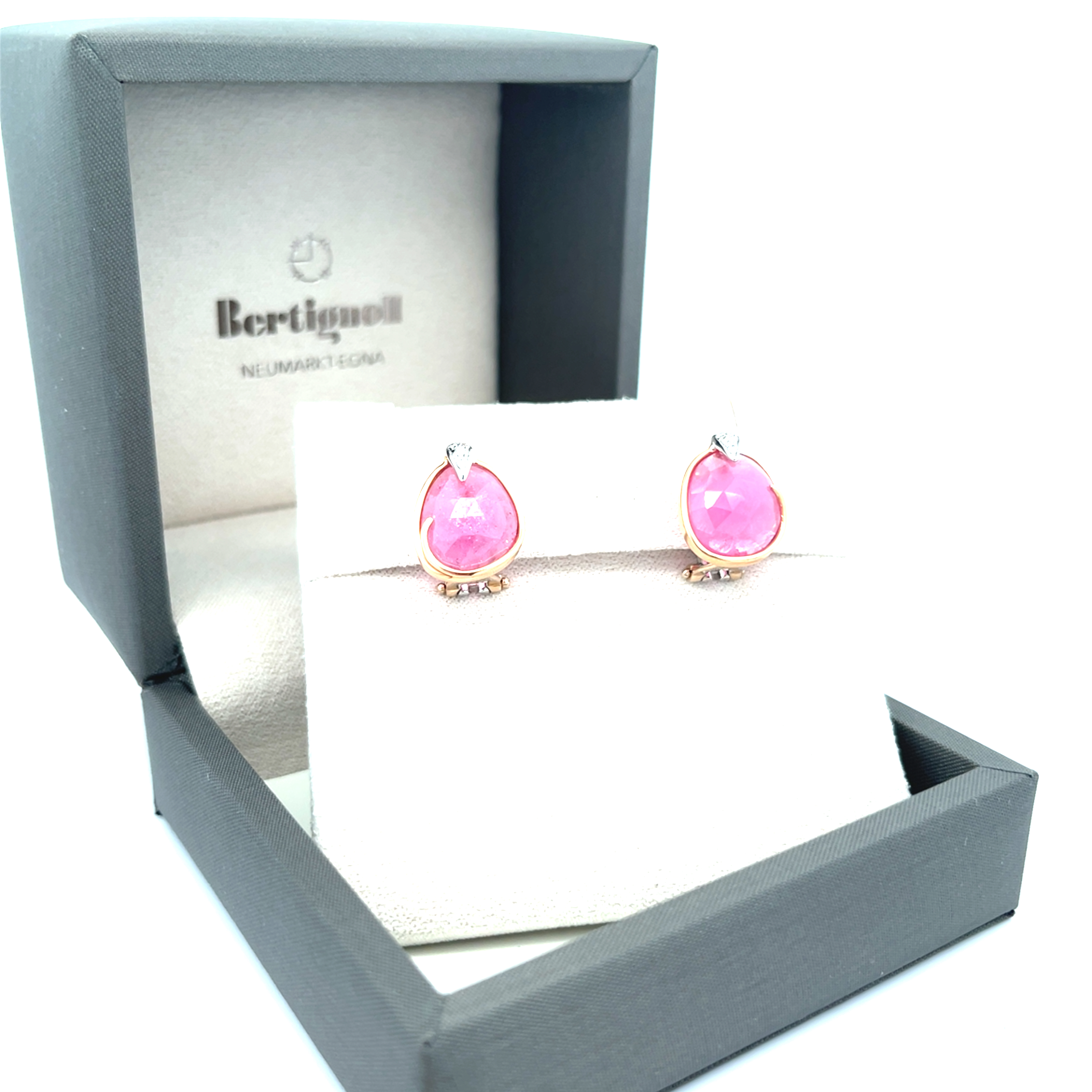 Ohrringe Rosa Saphir und Diamanten Silvia Kelly 