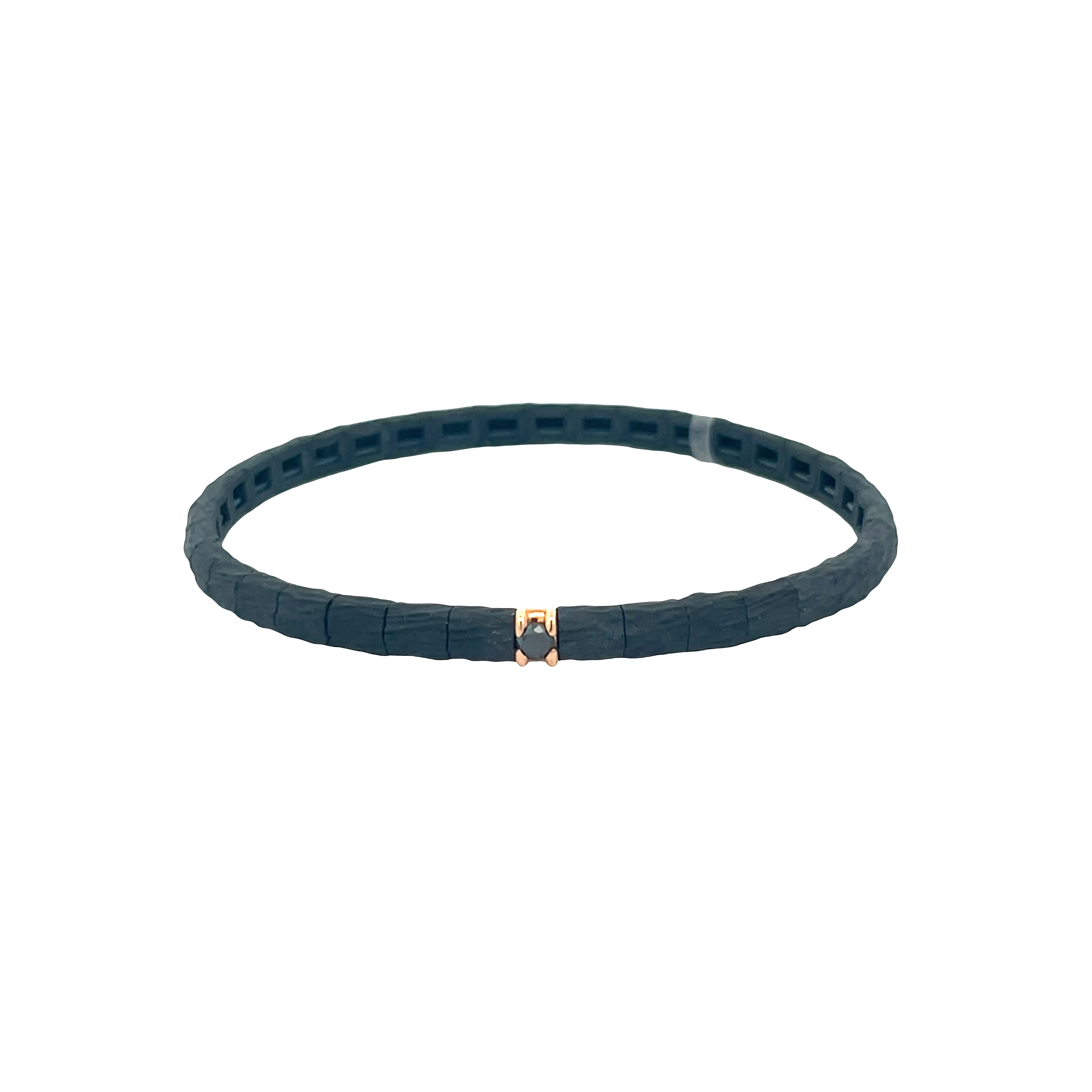 Bracciale MOON Anteo in titanio a maglia elastica e diamante nero 