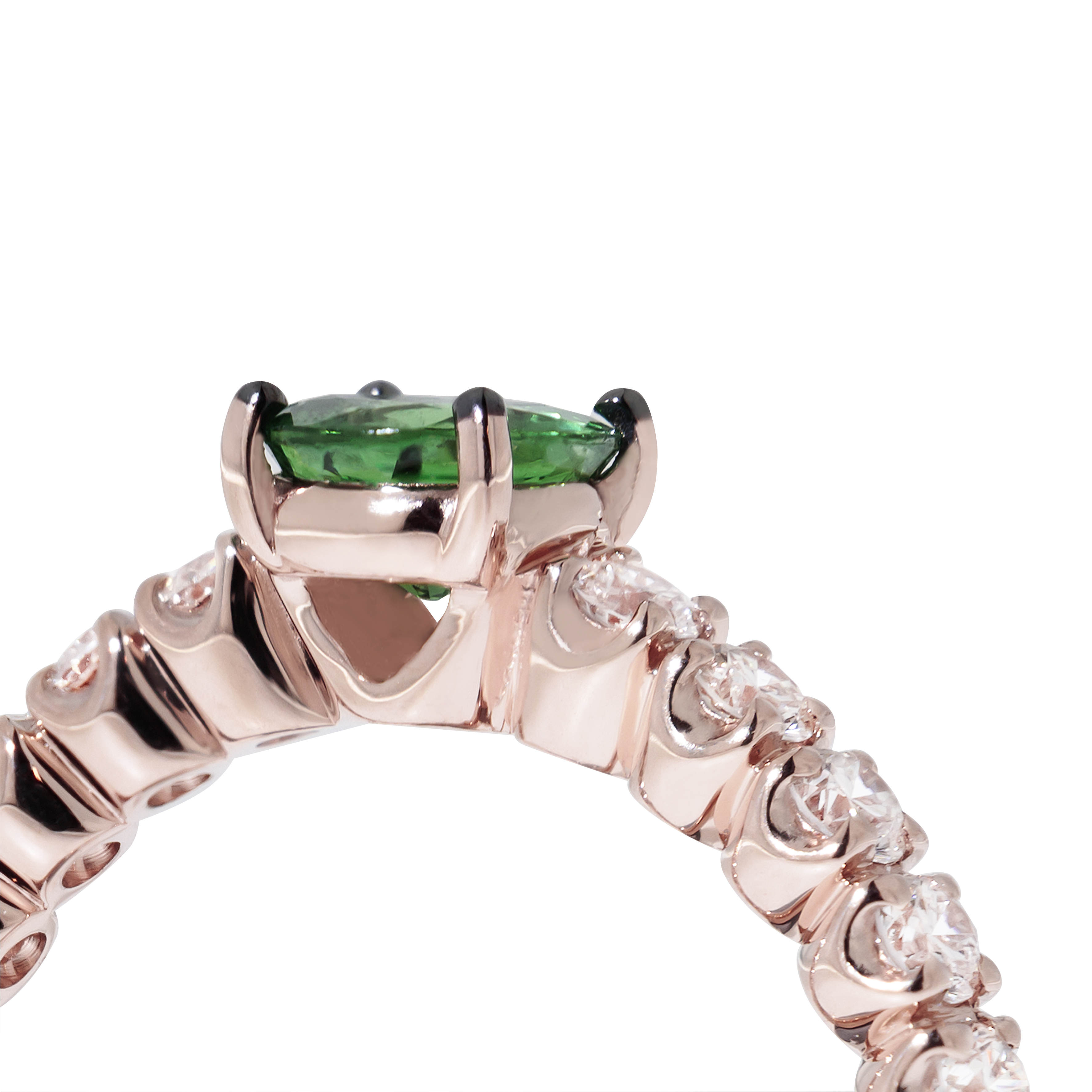Ring Fiore Archetti Tsavorite und weisse Diamanten 