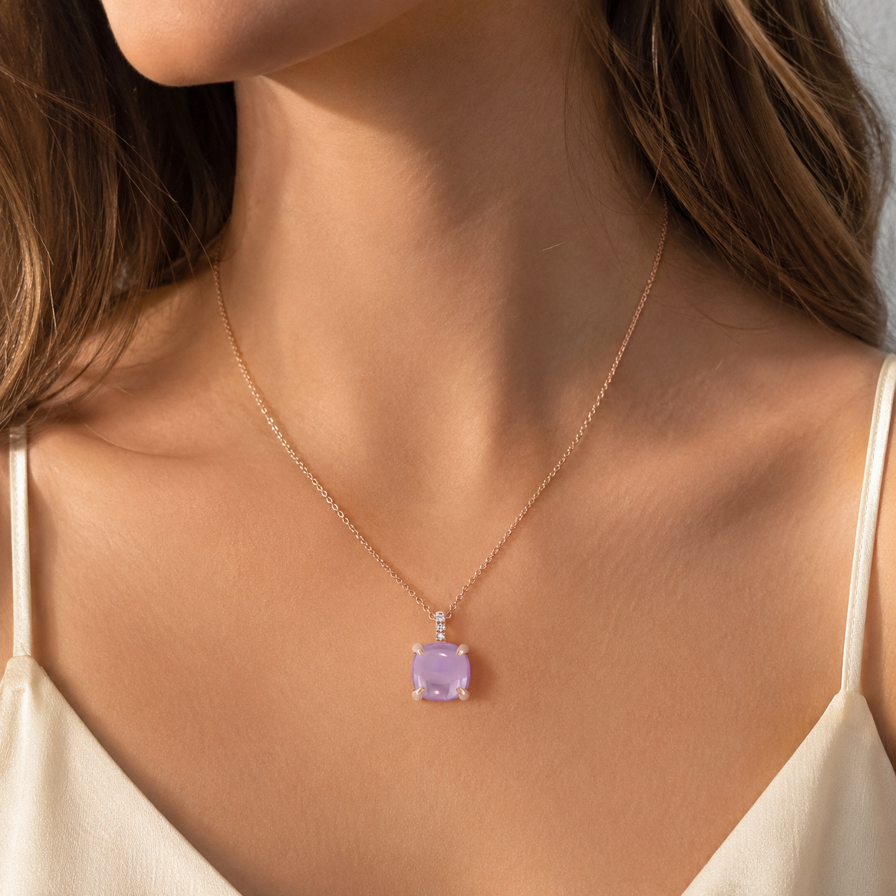 Collana con pendente Fiore Candy ametista  