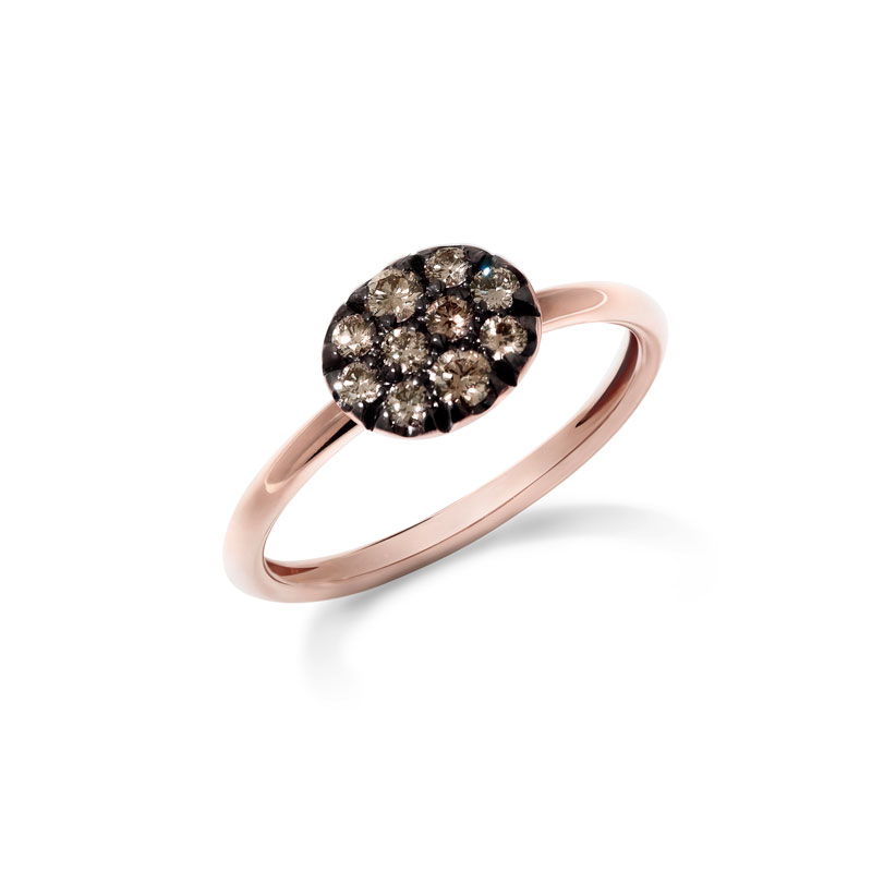 Ring Fiore Magnolia Diamanten braun rund 