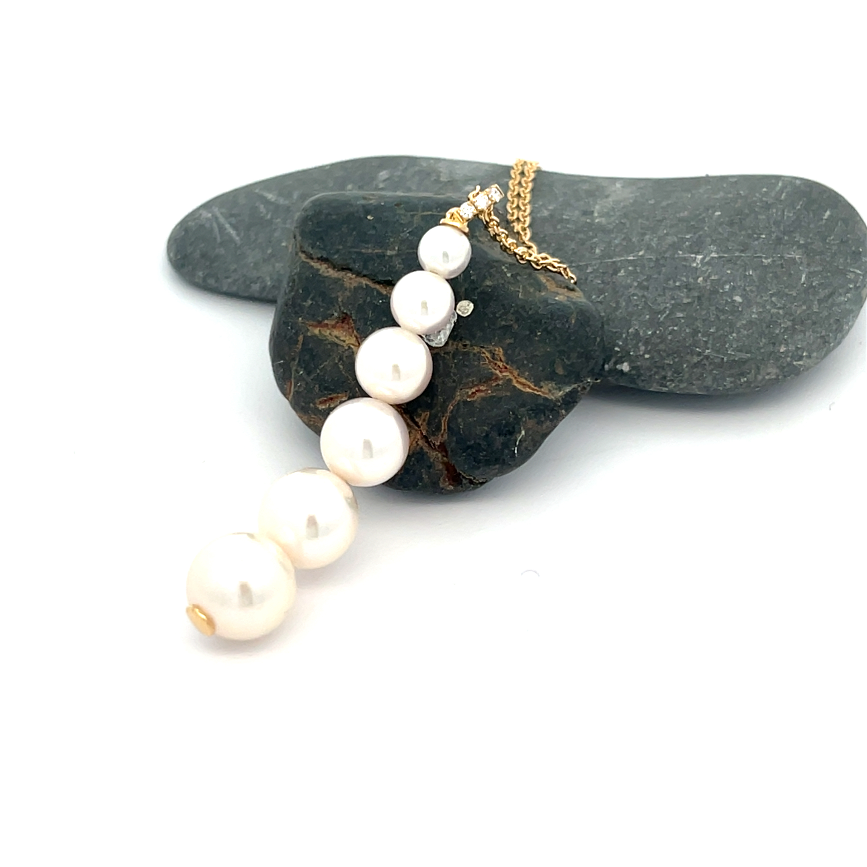 Halskette mit Akoya Perlen Anhänger und Diamante Ticchi Gioielli  