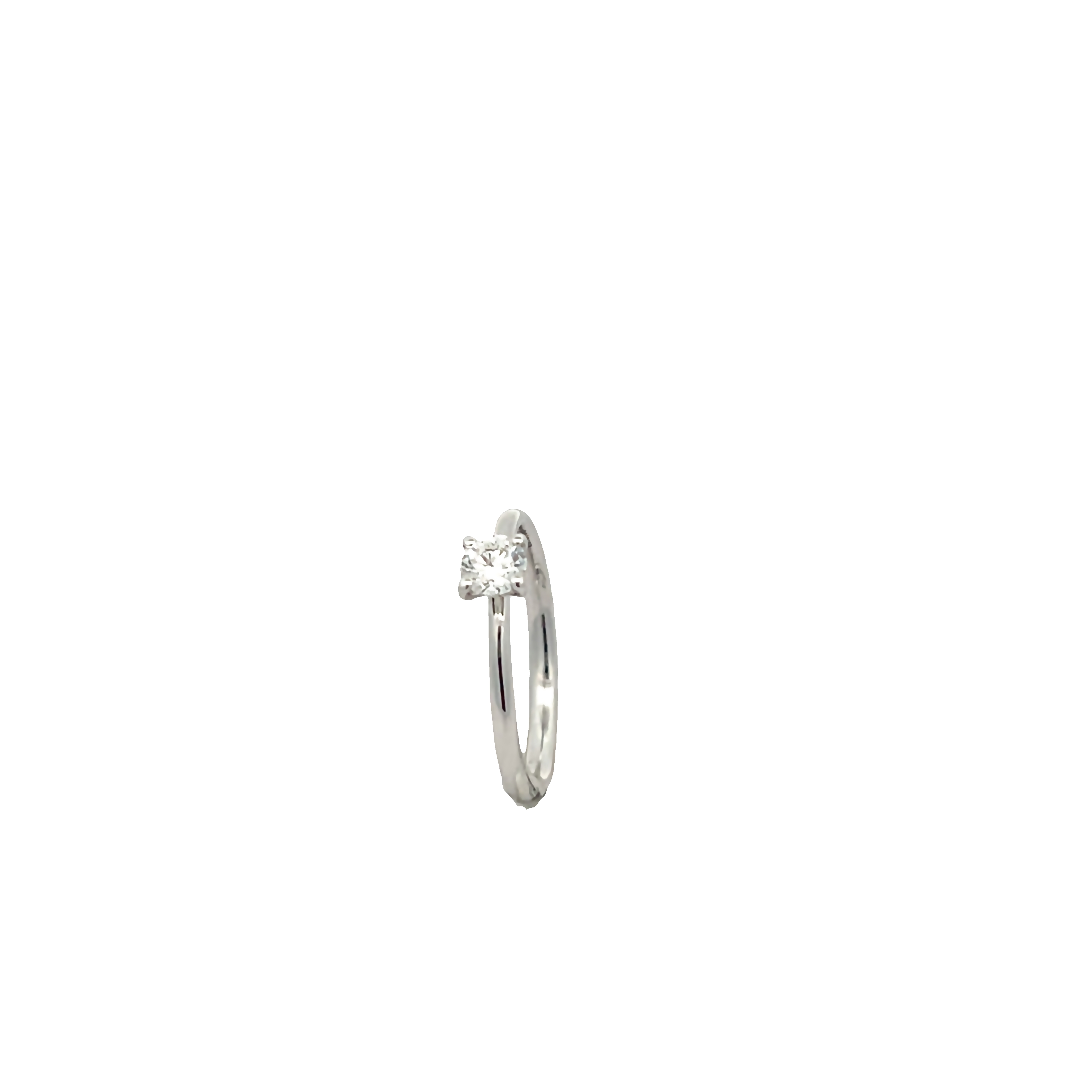 Anello solitario in oro bianco e diamante GIA Bertignoll