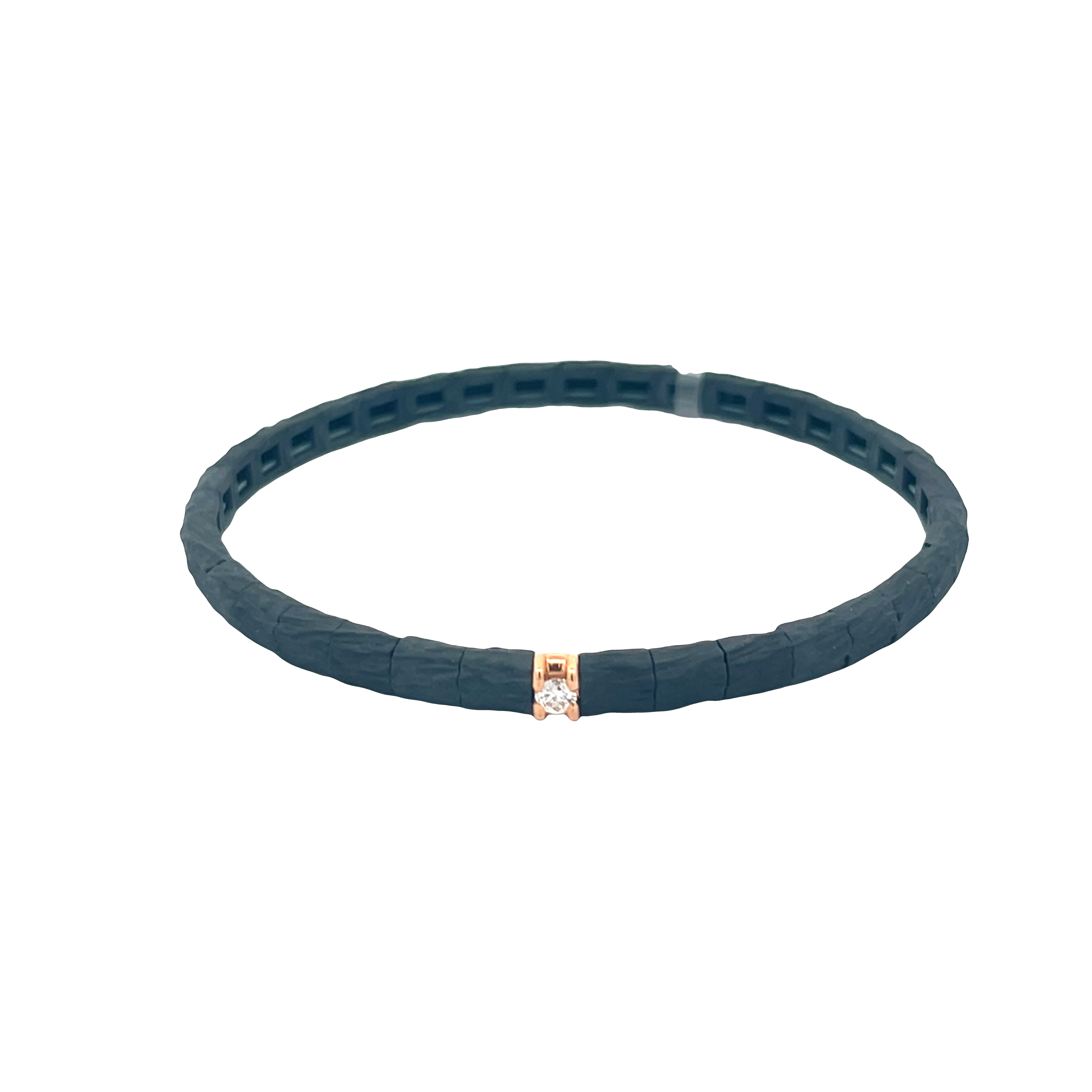 Bracciale MOON Anteo in  titanio a maglia elastica e diamante 