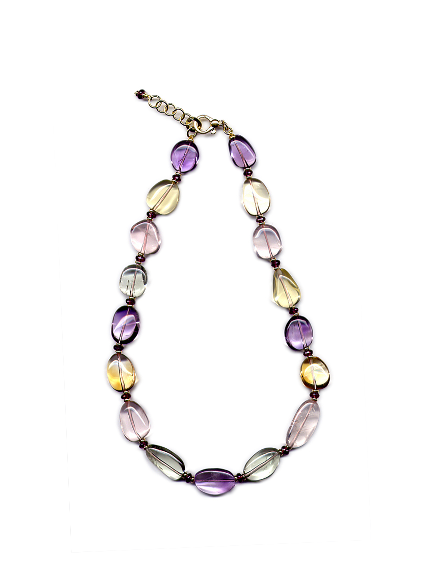 Collana con quarzo rosa, ametista e  prasiolite Silvia Kelly 