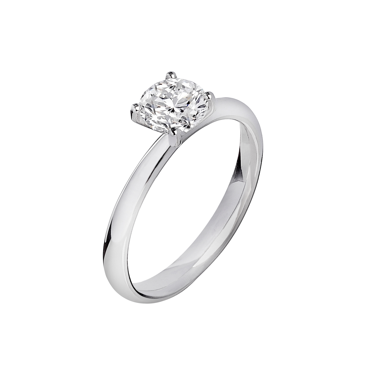 Anello solitario Diva 0.33 ct in oro bianco e diamante GIA Bertignoll 