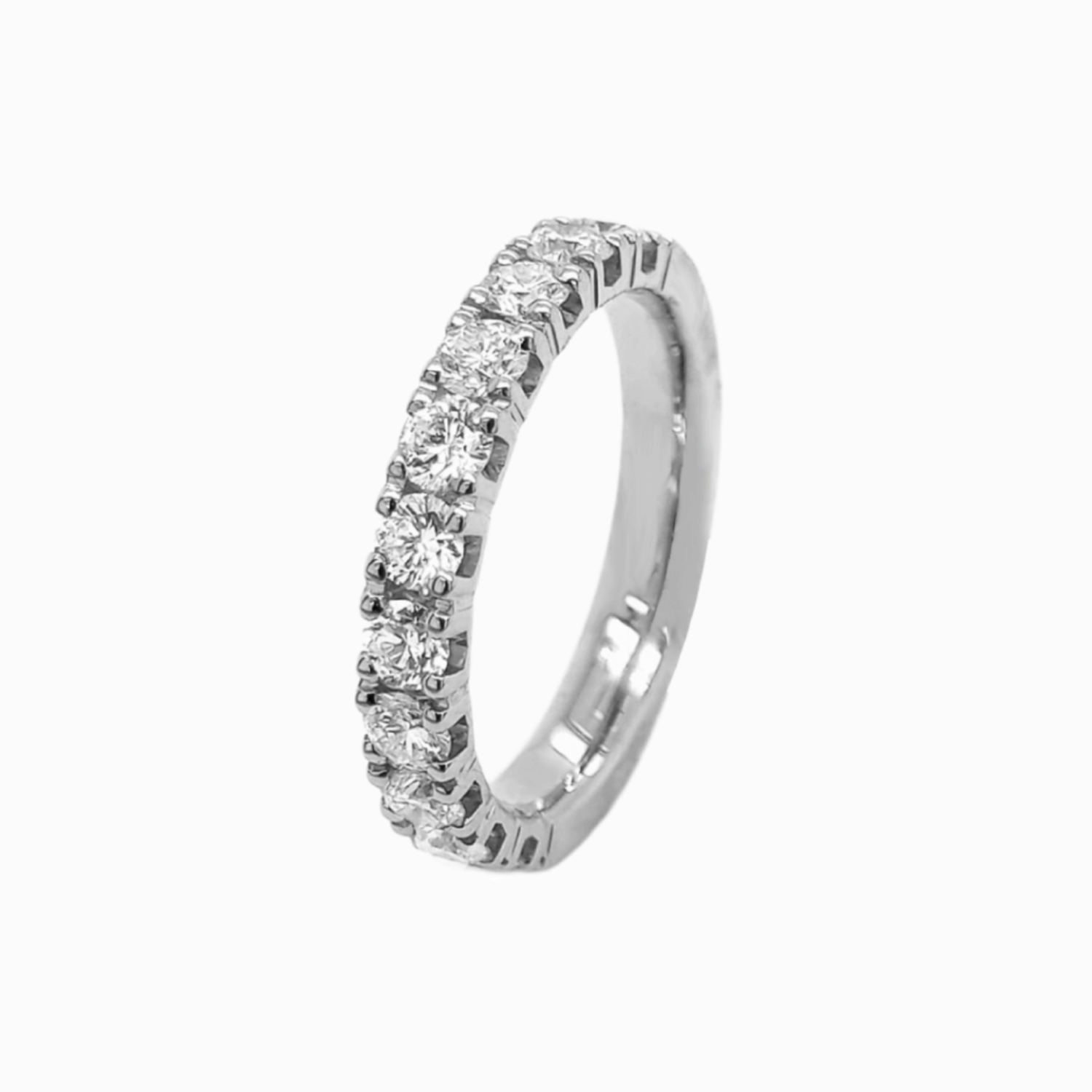 Girodito in oro bianco e diamante 0.19 ct Bertignoll  