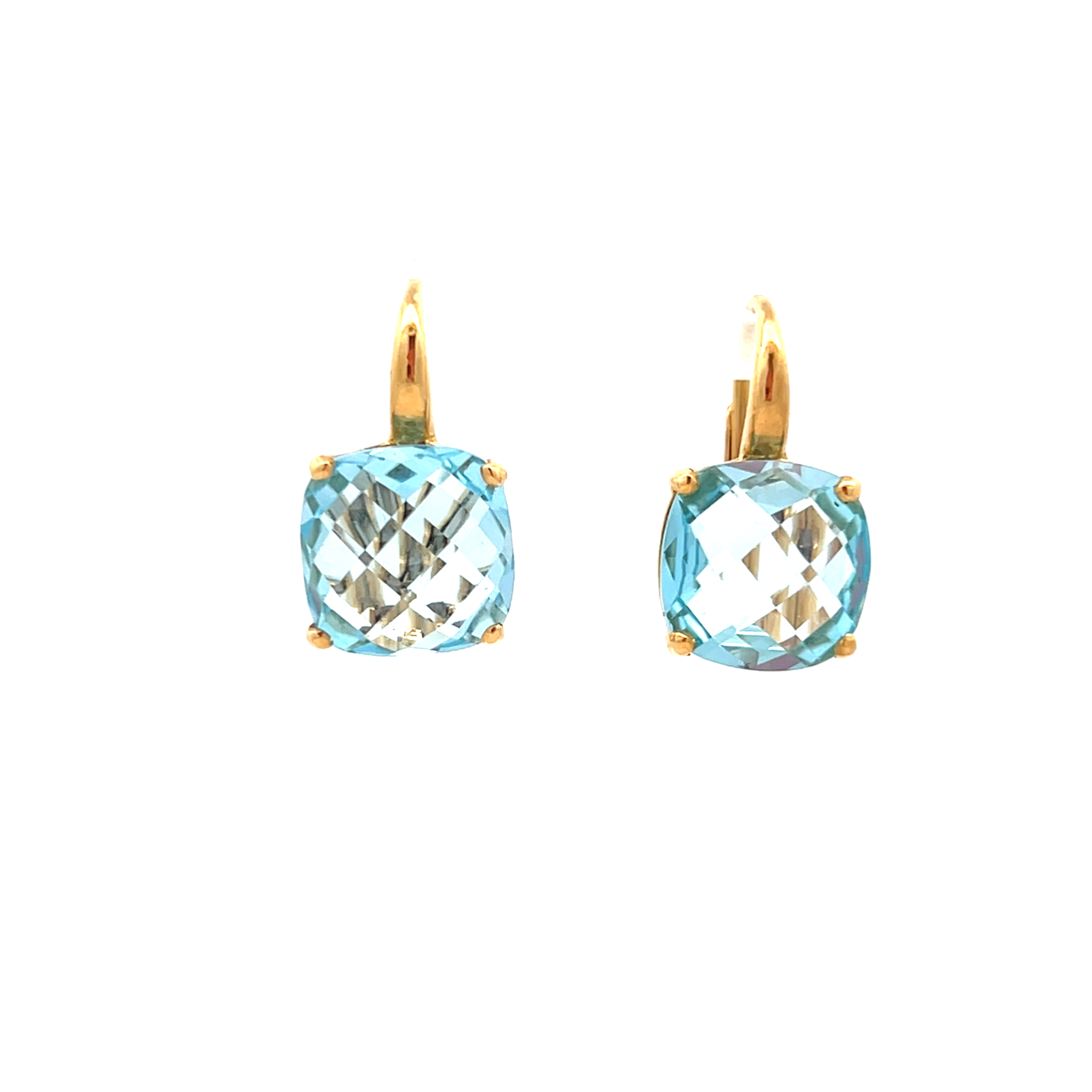 Orecchini oro giallo con topazio azzurro Ticchi Gioielli  Orecchini oro giallo con topazio azzurro Ticchi Gioielli