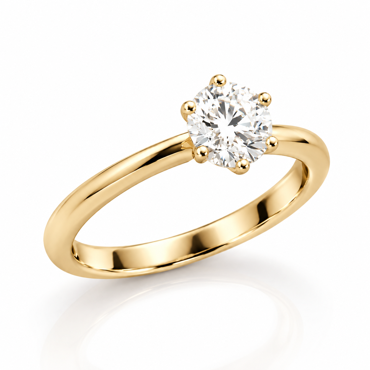 Anello solitario DIVA in oro giallo e diamante GIA 0.40 Bertignoll   
