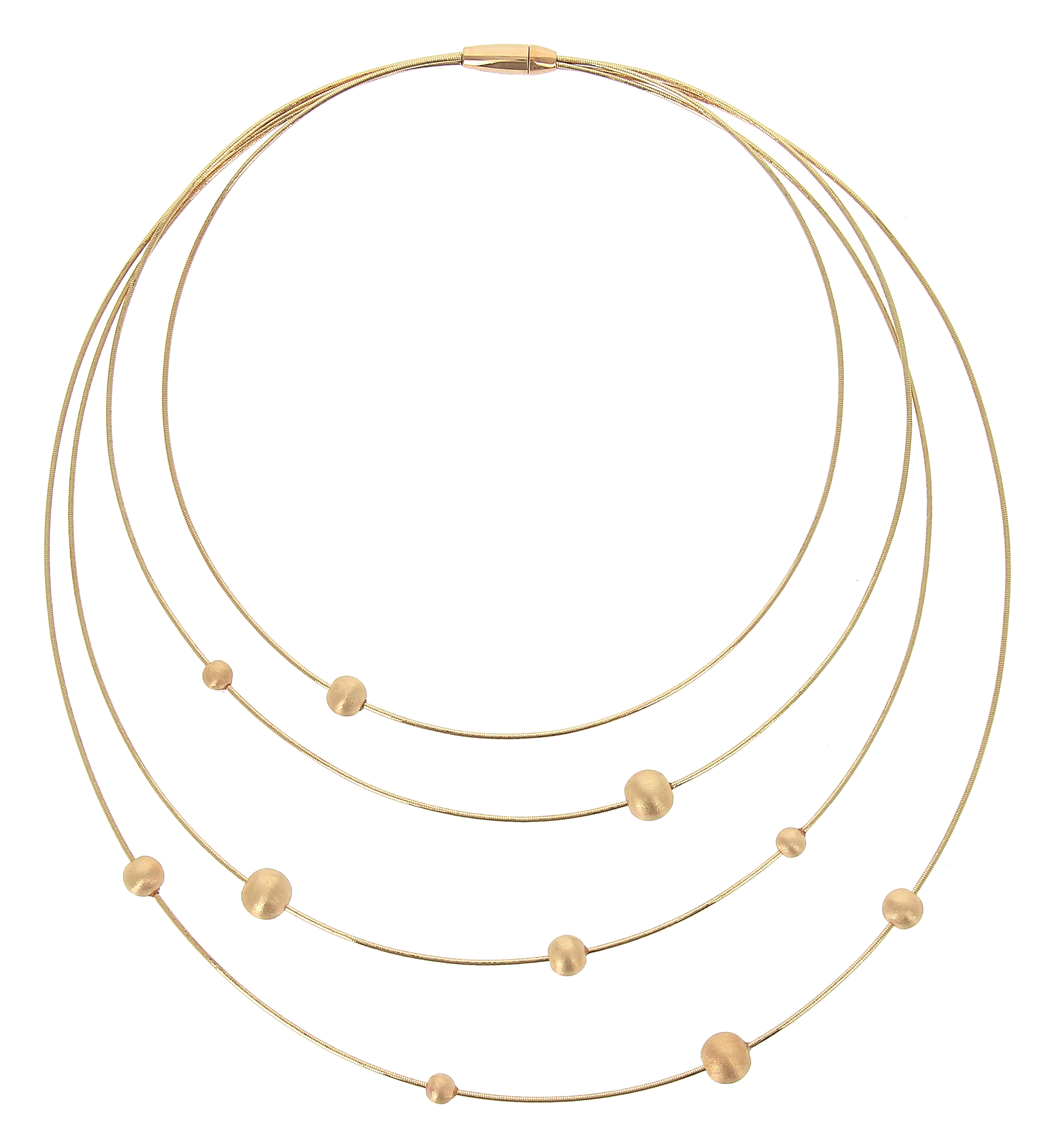 Girocollo in argento a 4 fili con bowl Pesavento DNA Spring   