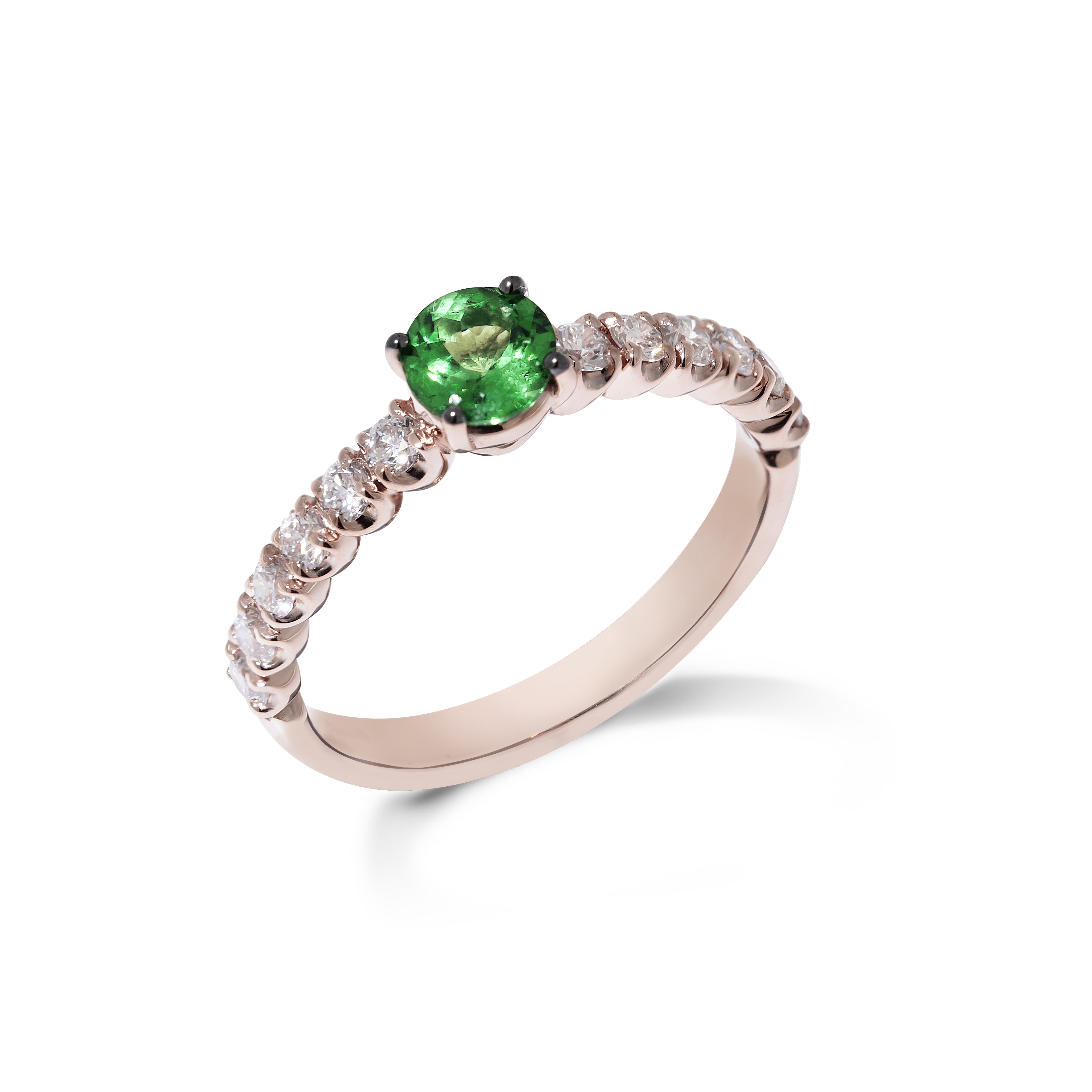 Ring Fiore Archetti Tsavorite und weisse Diamanten 