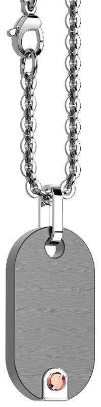 Collana Zancan con piastrina in titanio e oro rosé  