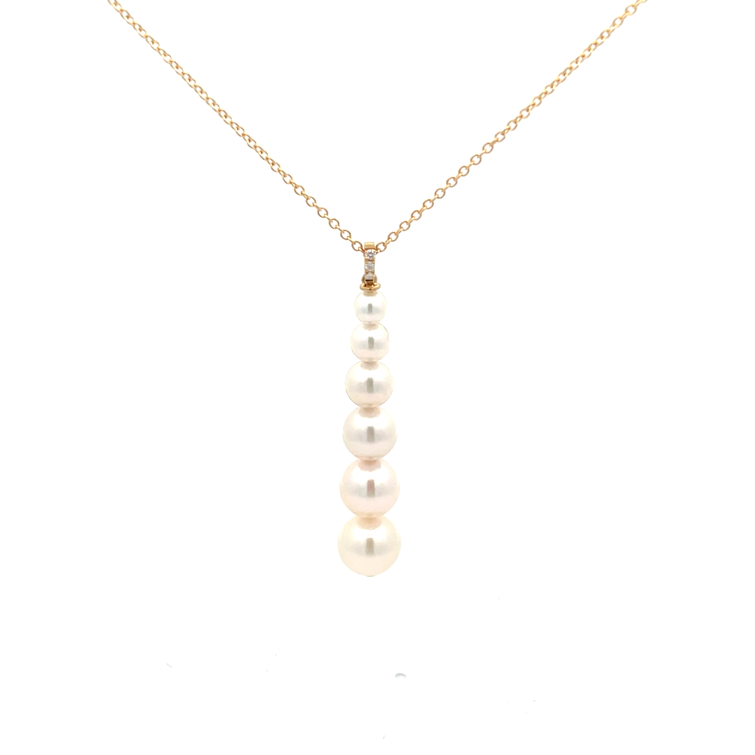 Halskette mit Akoya Perlen Anhänger und Diamante Ticchi Gioielli  