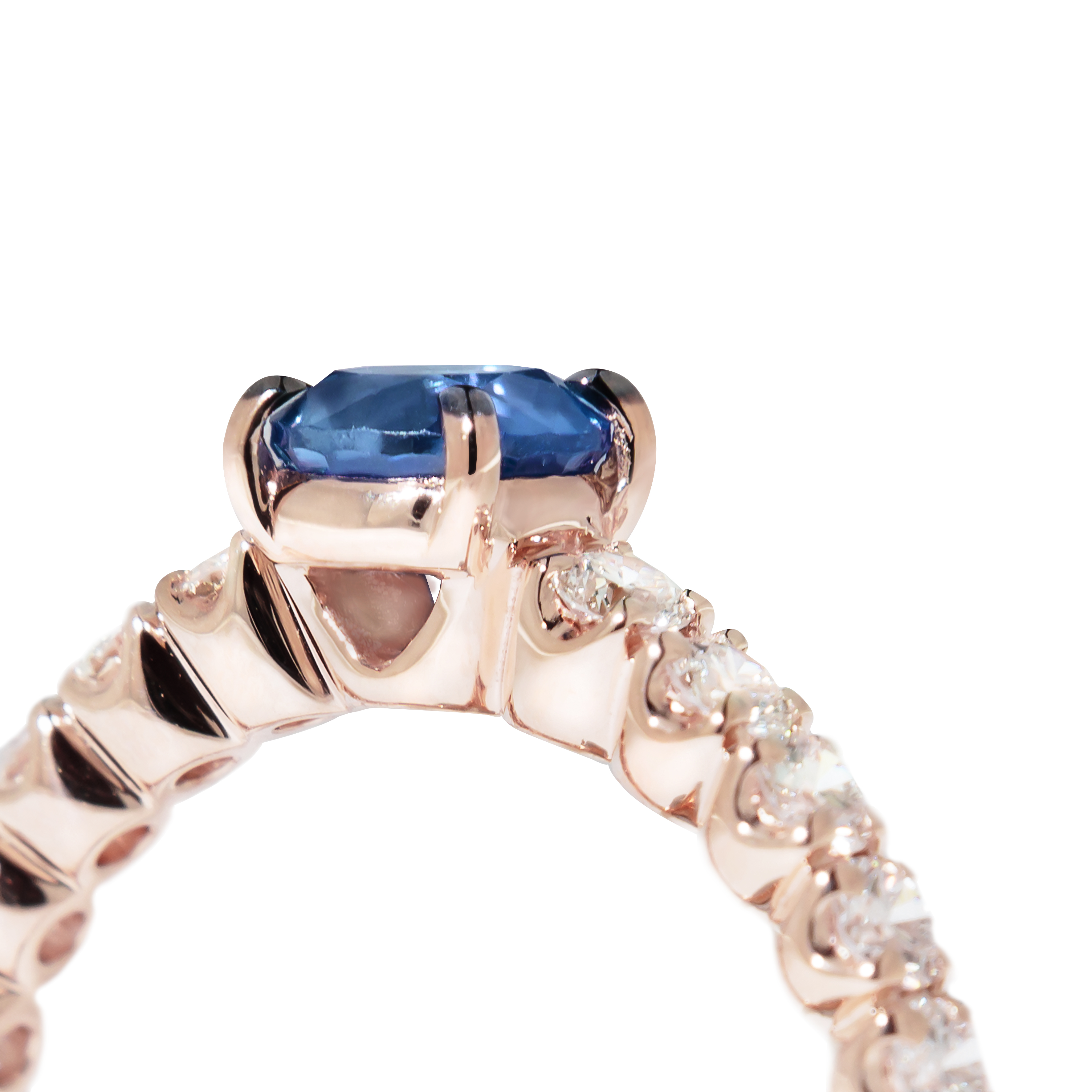 Anello Fiore Arcchetti Zaffiro blu e diamanti  