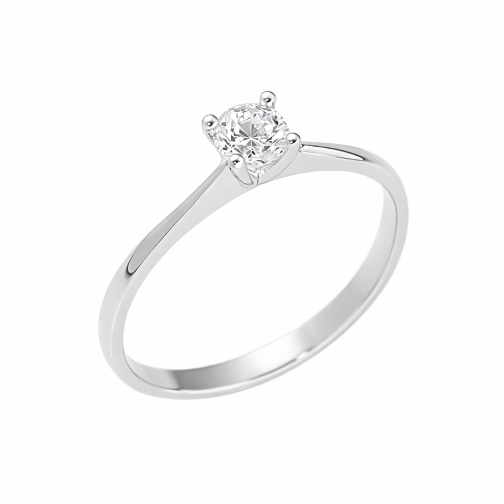 Anello solitario in oro bianco e diamante GIA Bertignoll 0,50 ct 