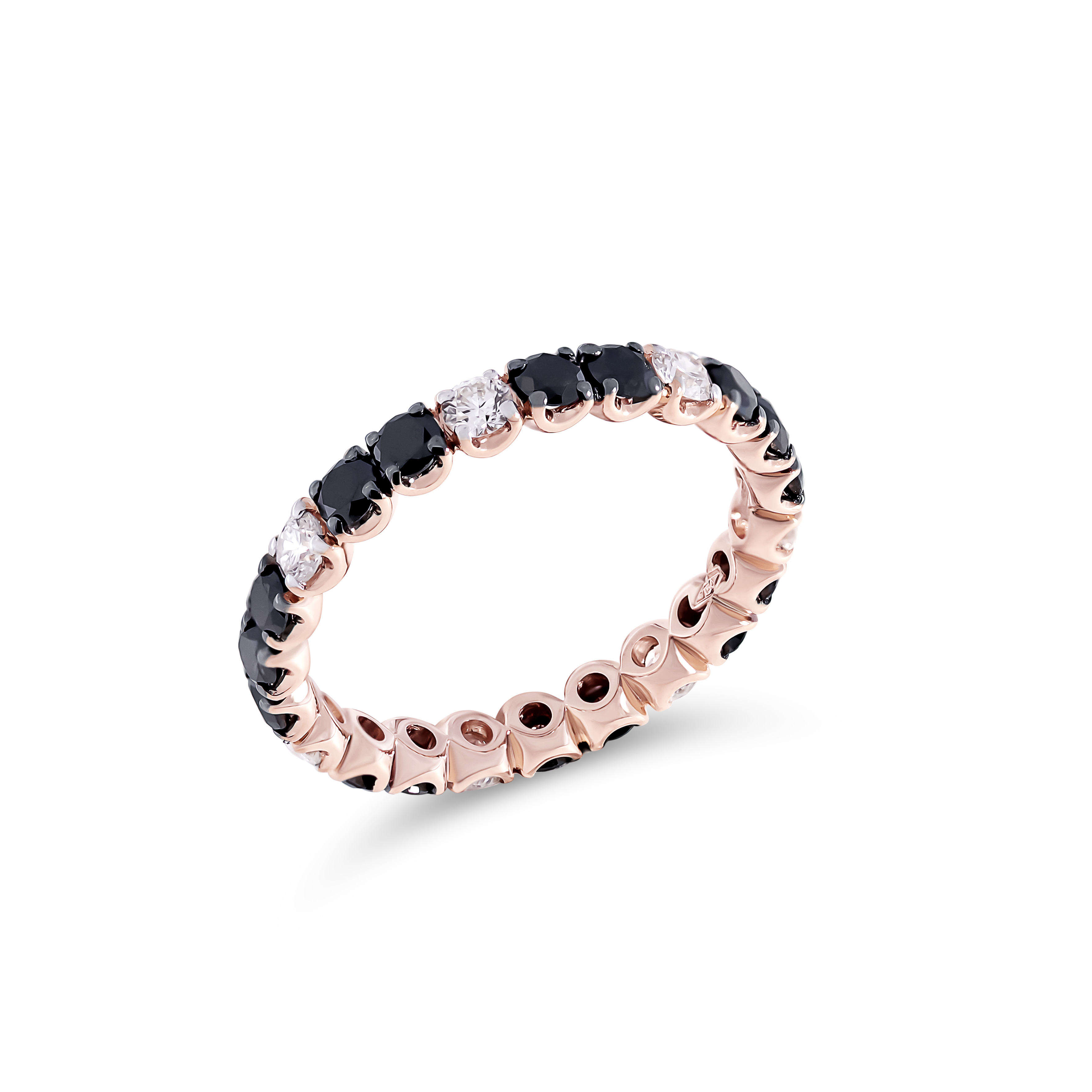 Ring Archetti mit weisse und schwarze Diamanten 