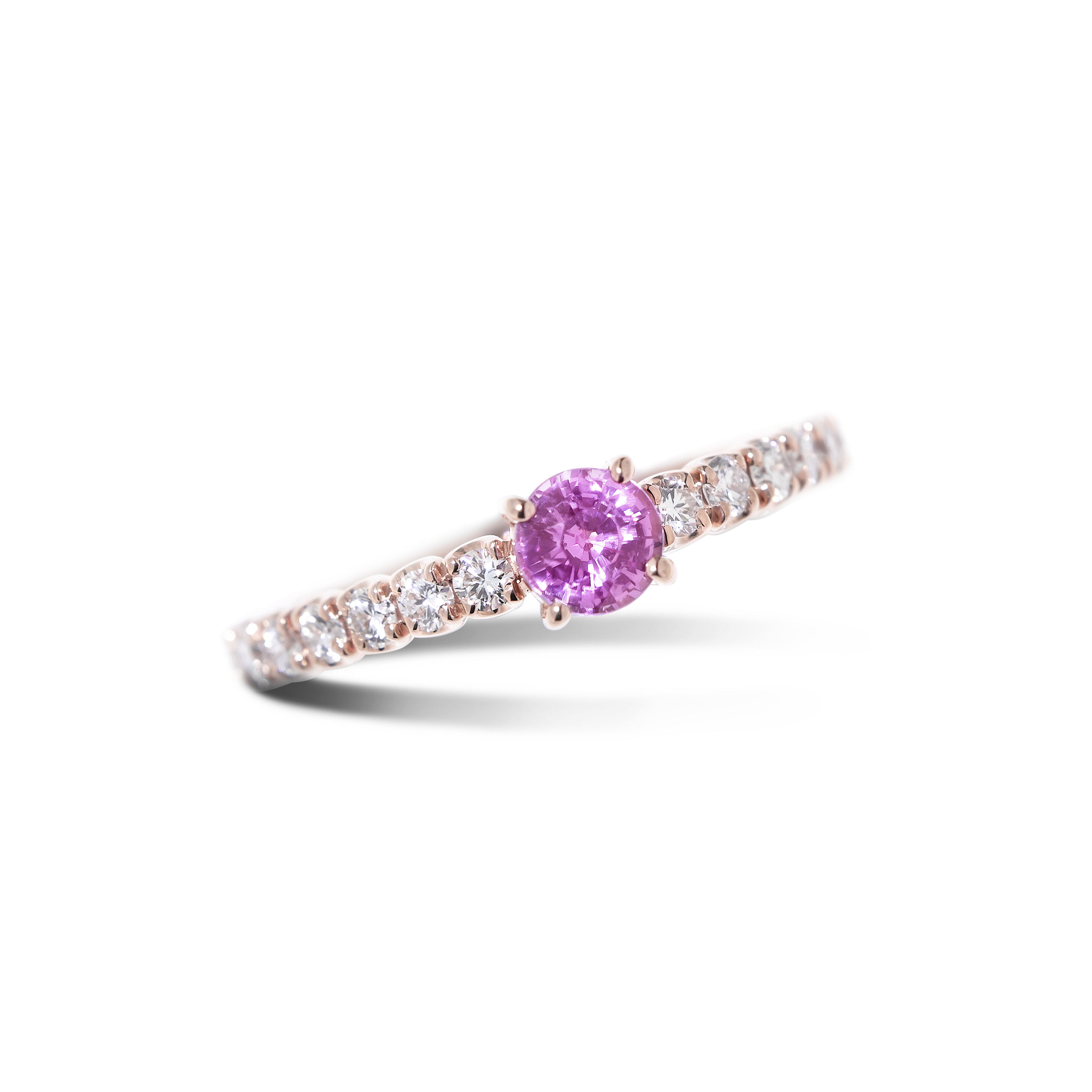 Ring Fiore Archetti rosa Saphir und weisse Diamanten 
