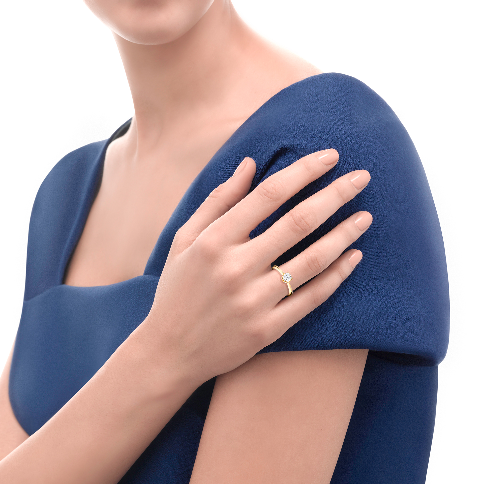 Anello solitario Recarlo Anniversary in oro giallo 0.16 ct 