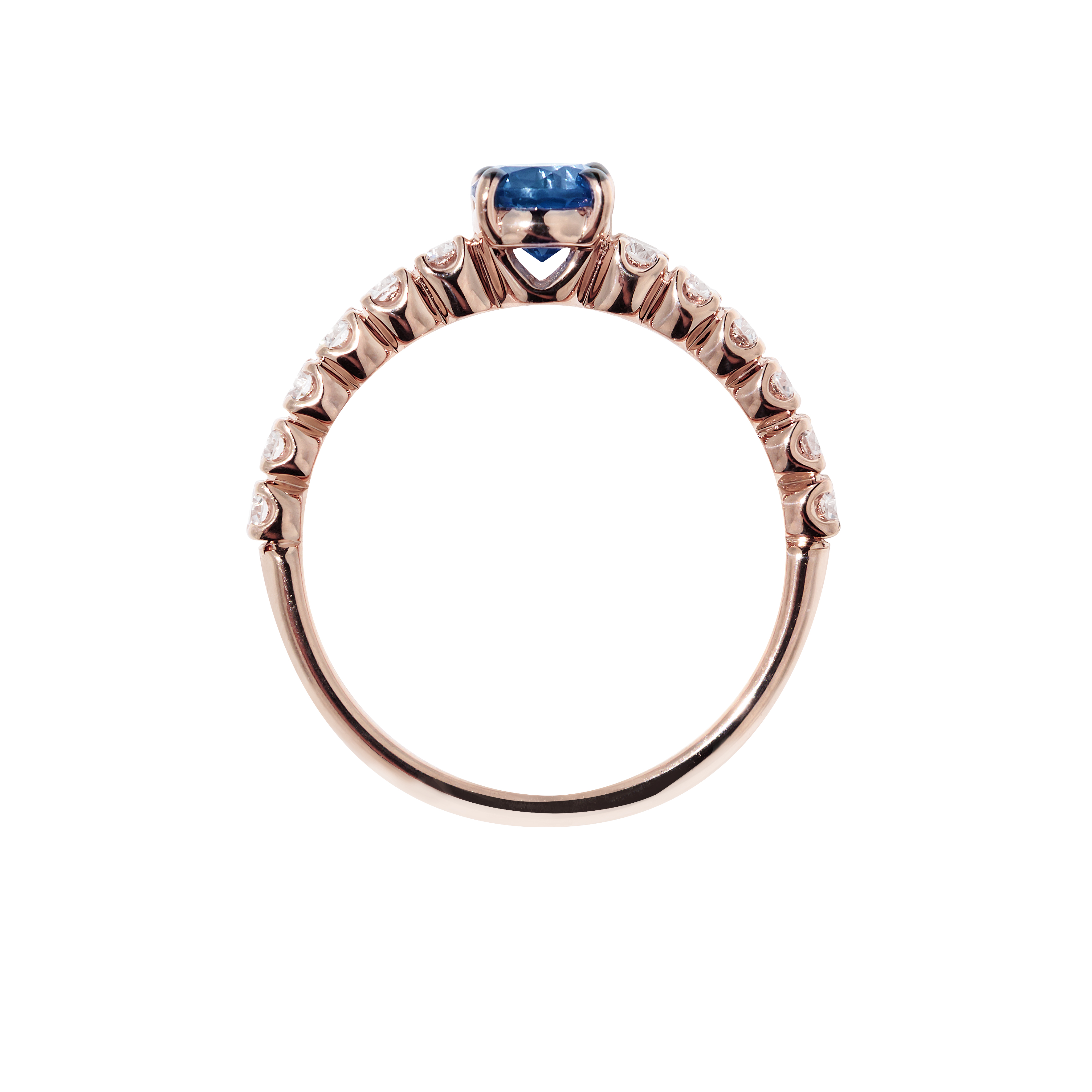 Anello Fiore Arcchetti Zaffiro blu e diamanti  