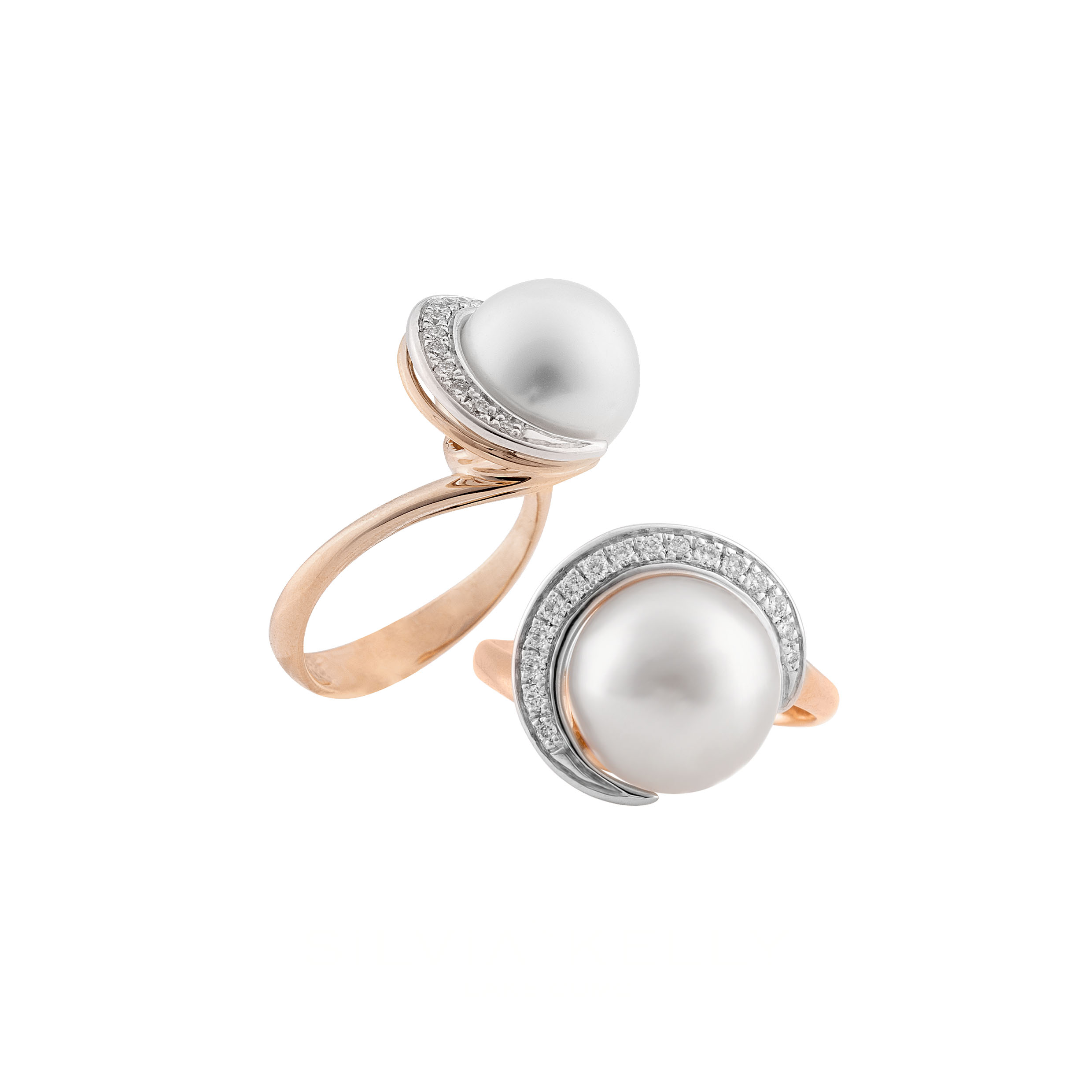 Ring Sarah Gold mit Perle und Diamanten Silvia Kelly    