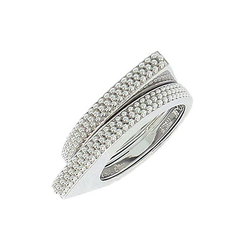 Anello Pesavento Pixel rodio lucido