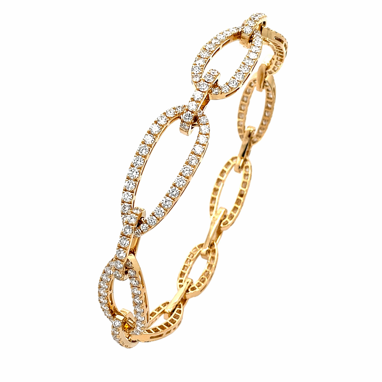 Bracciale a maglie in oro giallo con diamanti  Bertignoll   